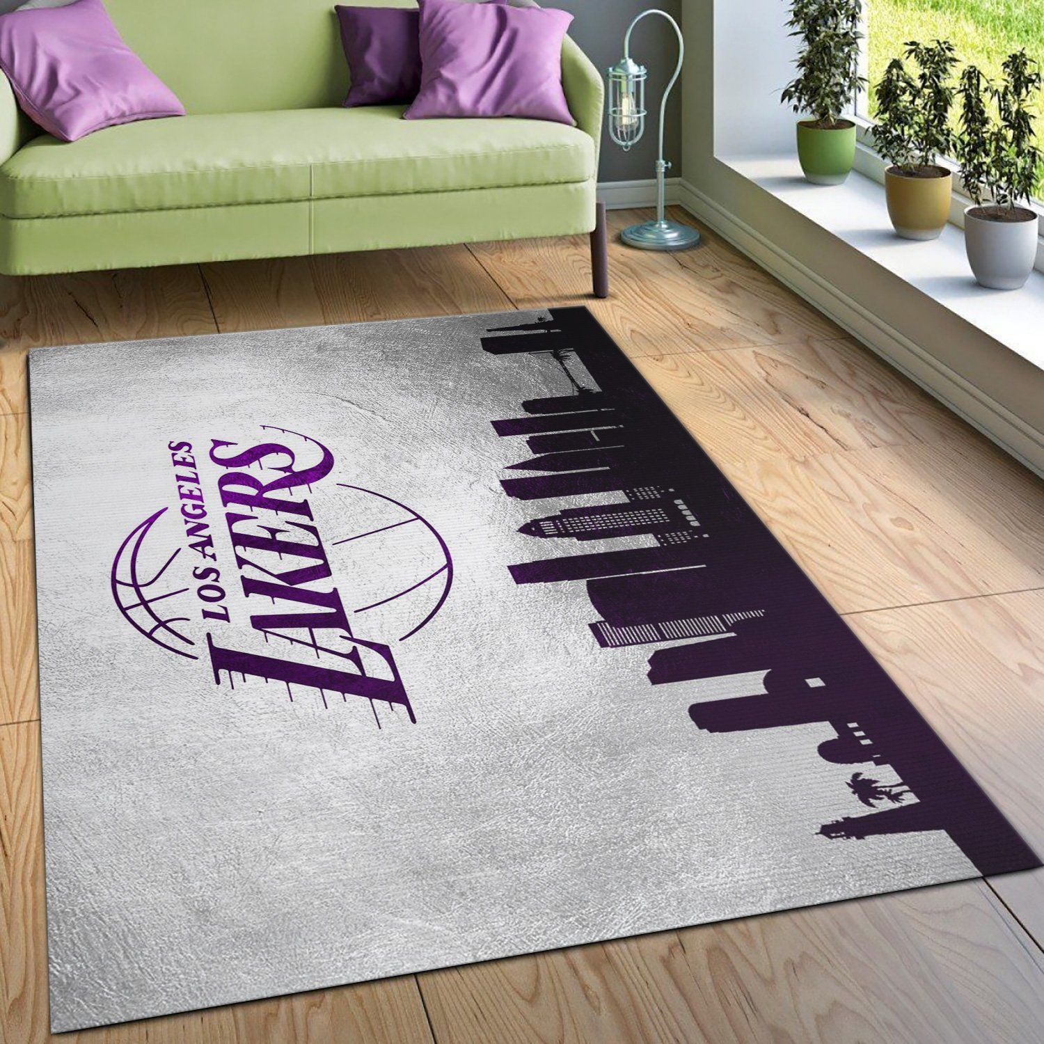 Los Angeles Lakers Skyline Area Rug Carpet, Living Room Rug, Home US Decor - Indoor Outdoor Rugs 3