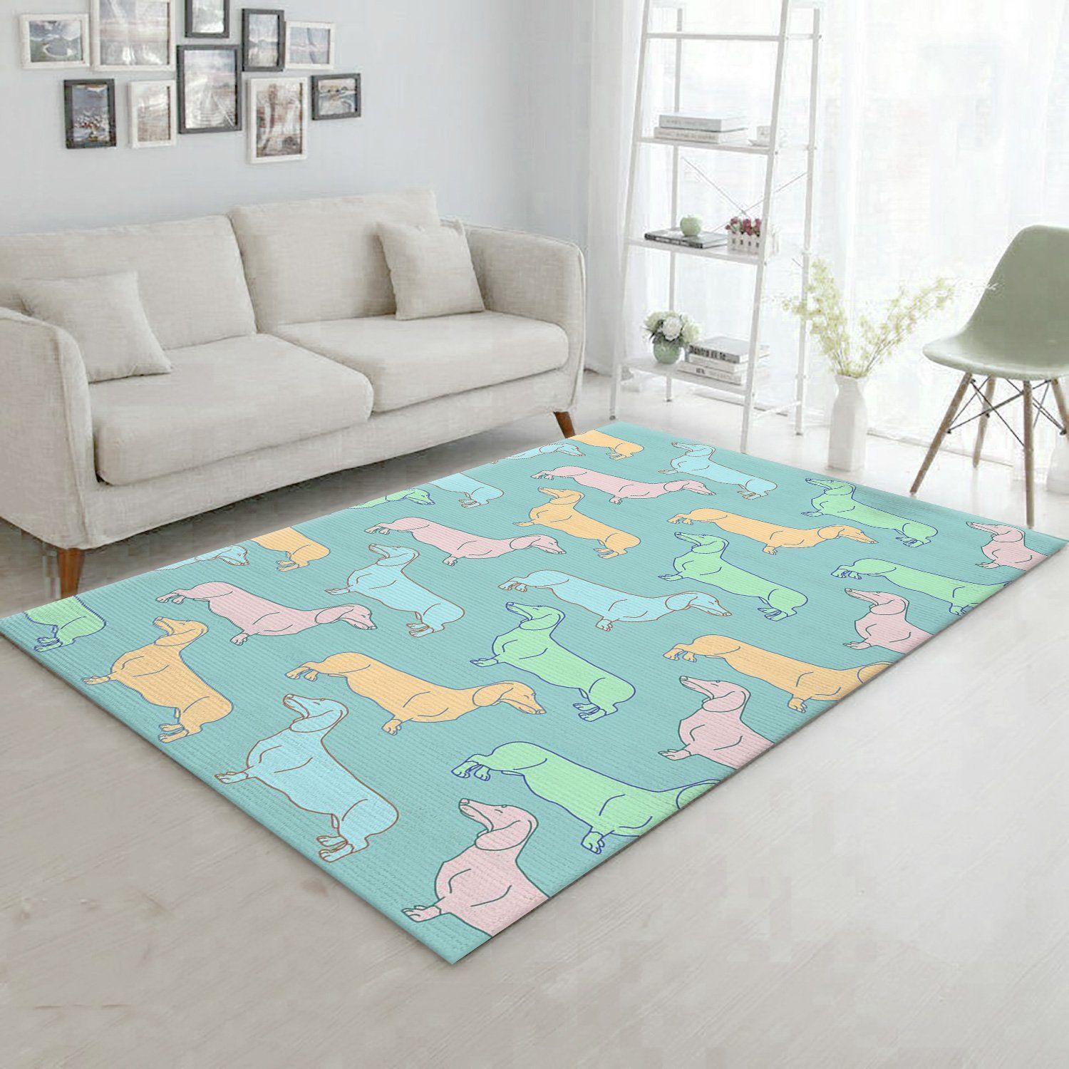 Colorful Dachshund Dogs Area Rug For Christmas, Gift for fans, Christmas Gift US Decor - Indoor Outdoor Rugs 2