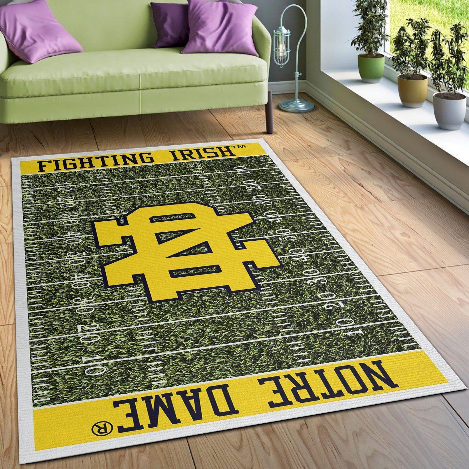 Nfl Football Fans Notre Dame Fighting Irish Home Field Area Rug Sport Home Decor - Indoor Outdoor Rugs 2