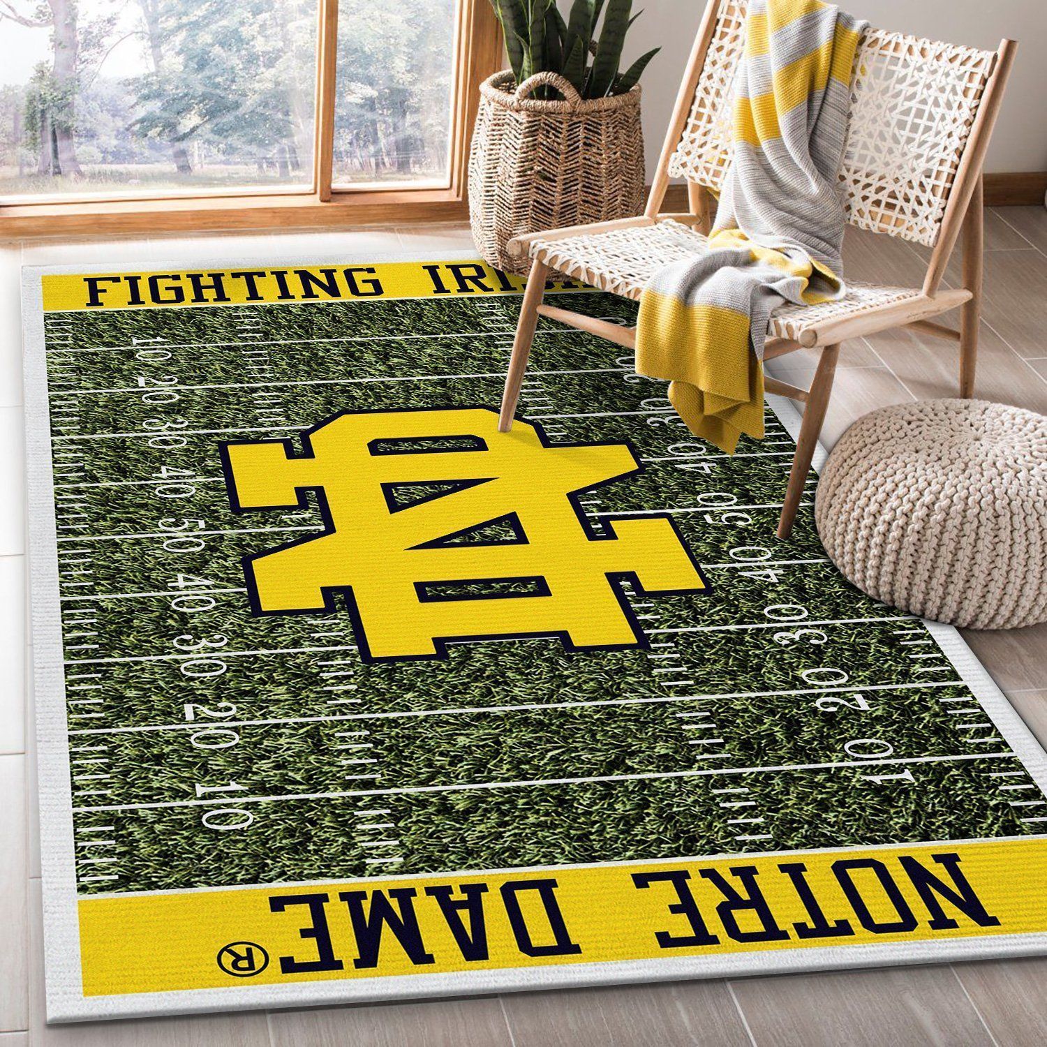 Nfl Football Fans Notre Dame Fighting Irish Home Field Area Rug Sport Home Decor - Indoor Outdoor Rugs 1