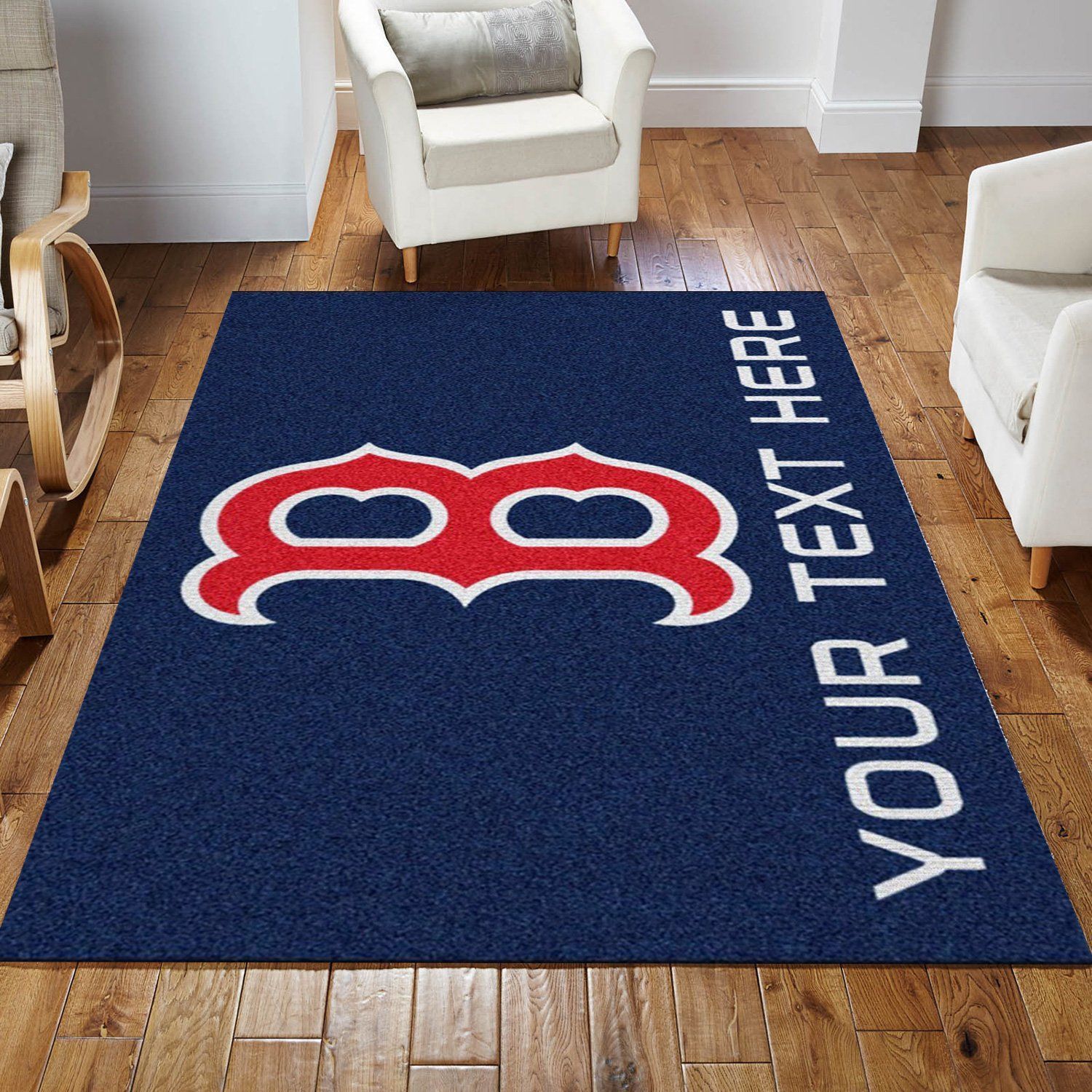 Customizable Boston Red Sox Personalized Accent Rug MLB Team Logos, Living room and bedroom Rug, US Gift Decor - Indoor Outdoor Rugs 3