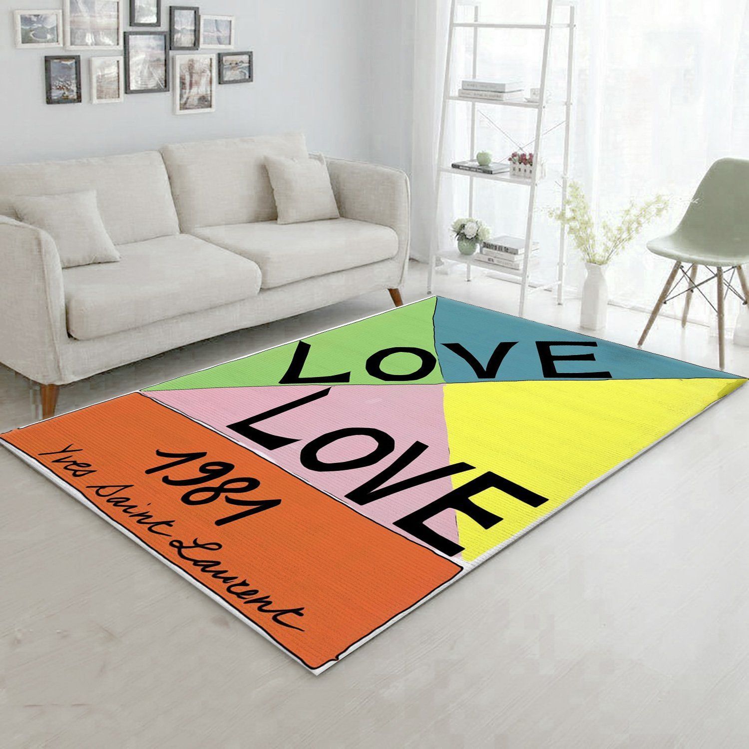Ysl Vintage Love Poster Area Rugs Living Room Rug Christmas Gift US Decor - Indoor Outdoor Rugs 2