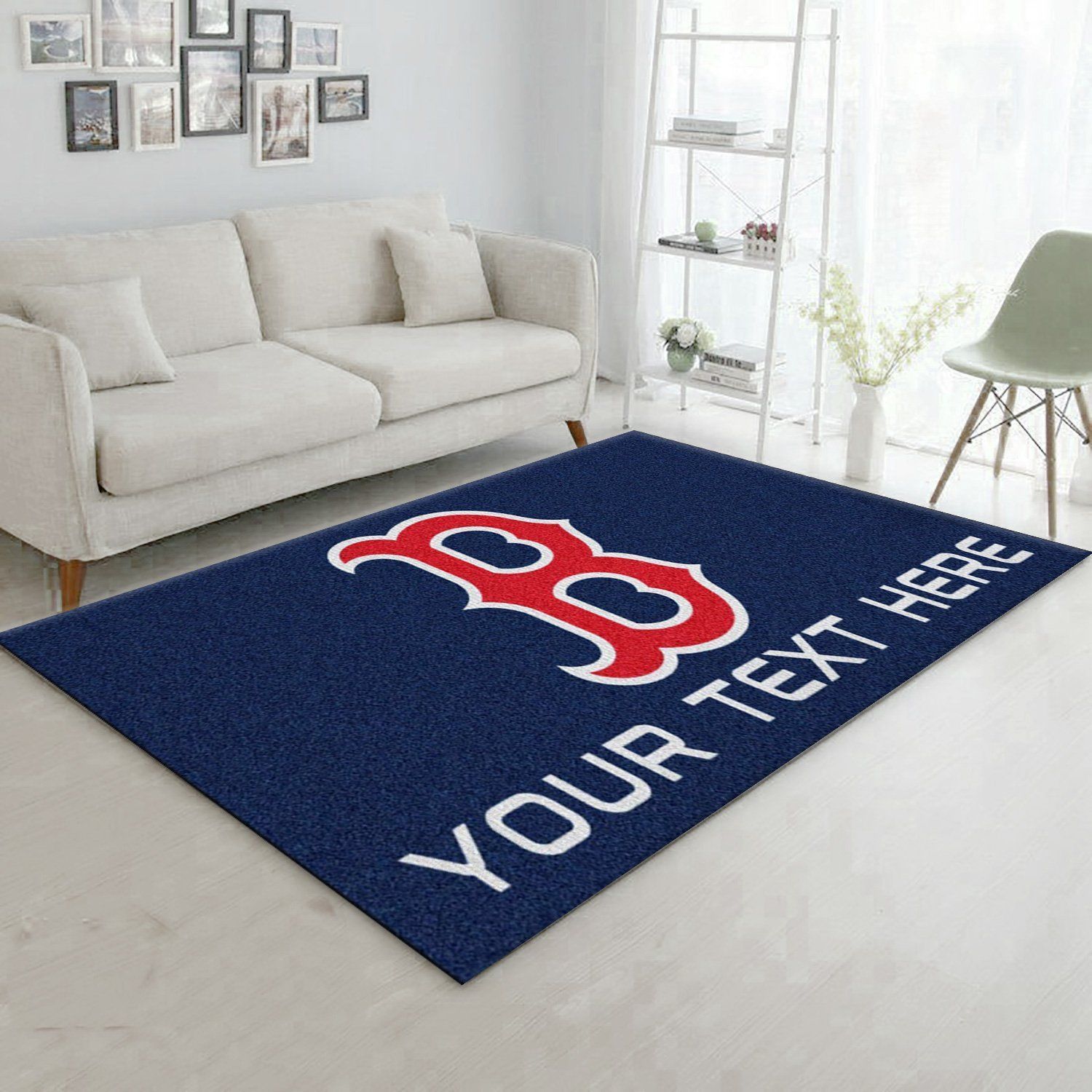 Customizable Boston Red Sox Personalized Accent Rug MLB Team Logos, Living room and bedroom Rug, US Gift Decor - Indoor Outdoor Rugs 2