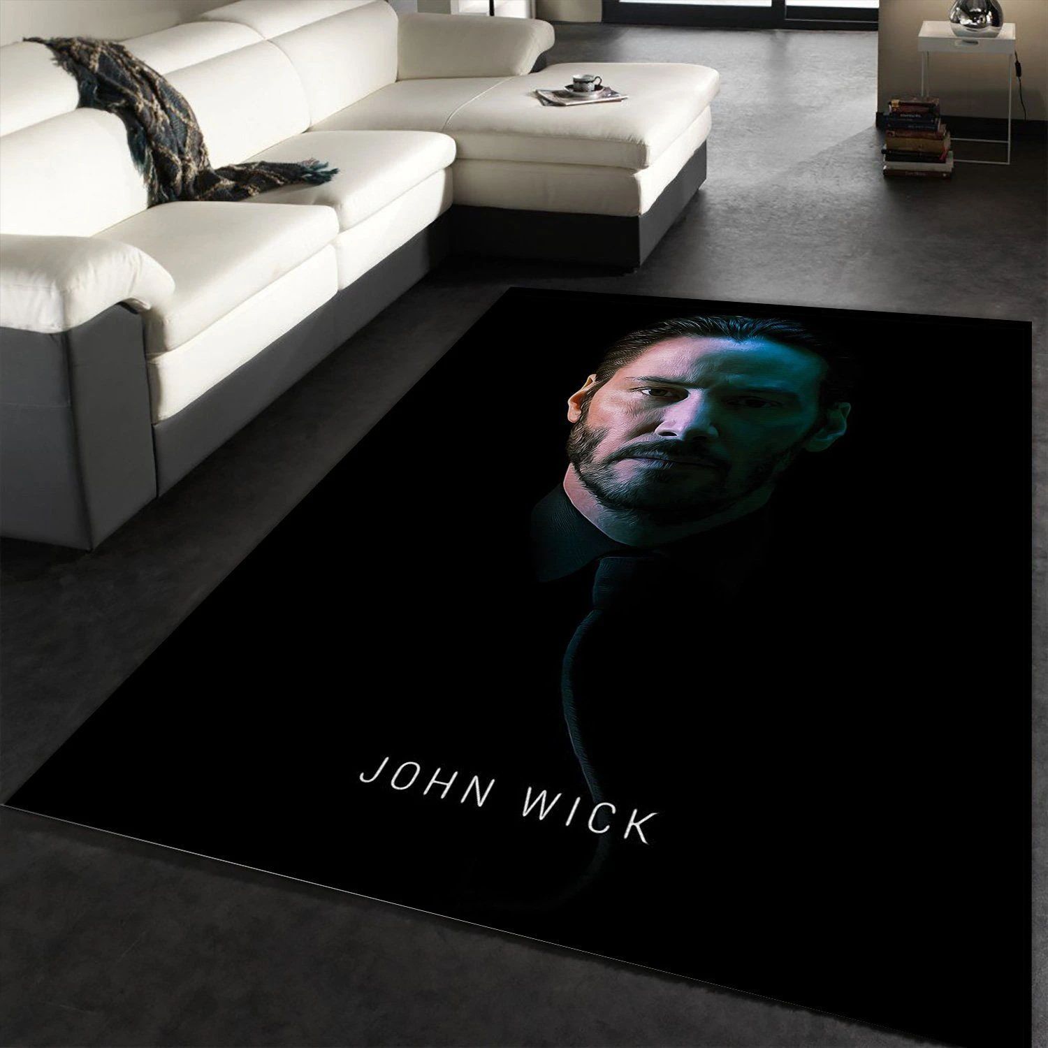 John Wick Area Rug Art Painting Movie Rugs Family Gift US Decor - Indoor Outdoor Rugs 1