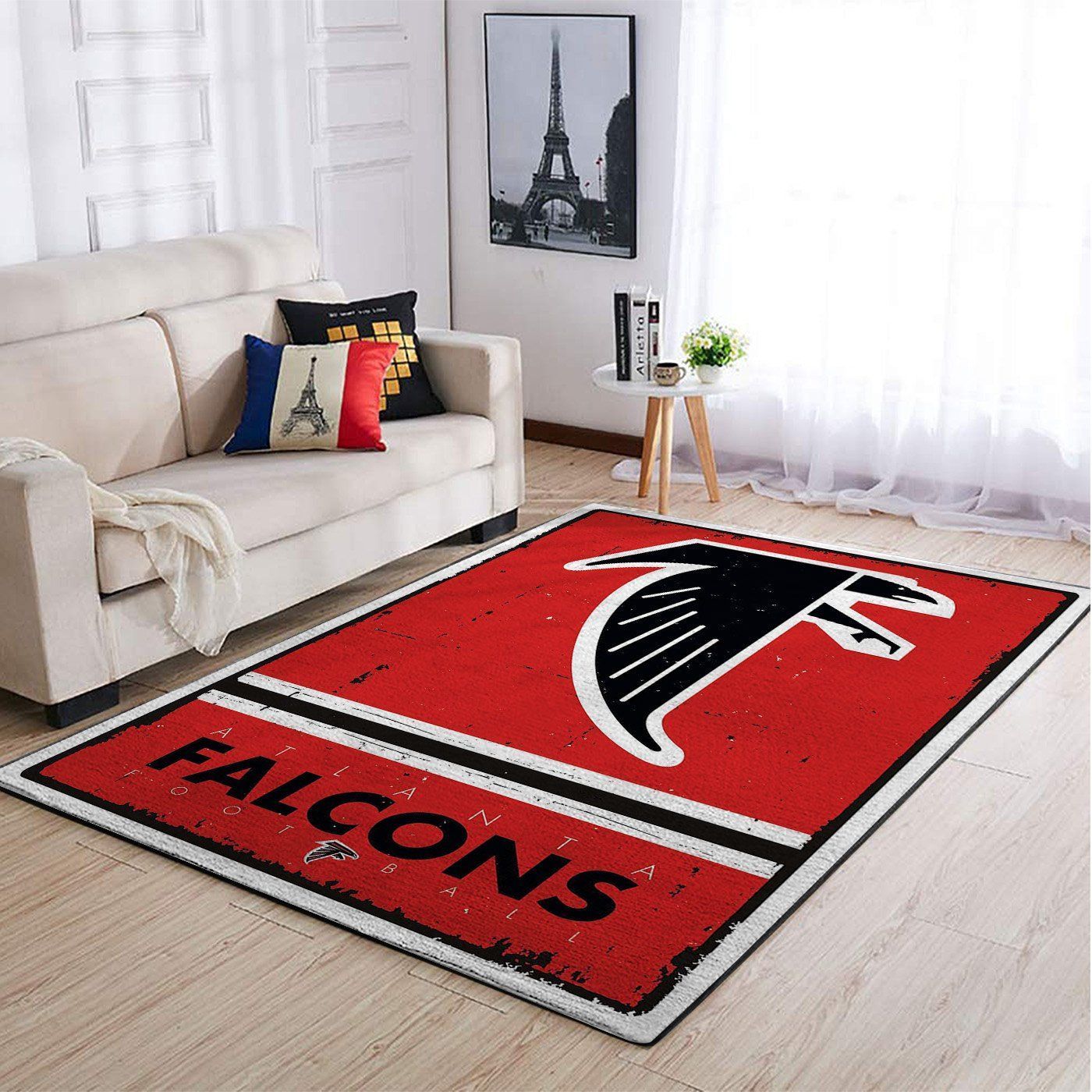 Atlanta Falcons Nfl Team Logo Retro Style Nice Gift Home Decor Rectangle Area Rug - Indoor Outdoor Rugs 1