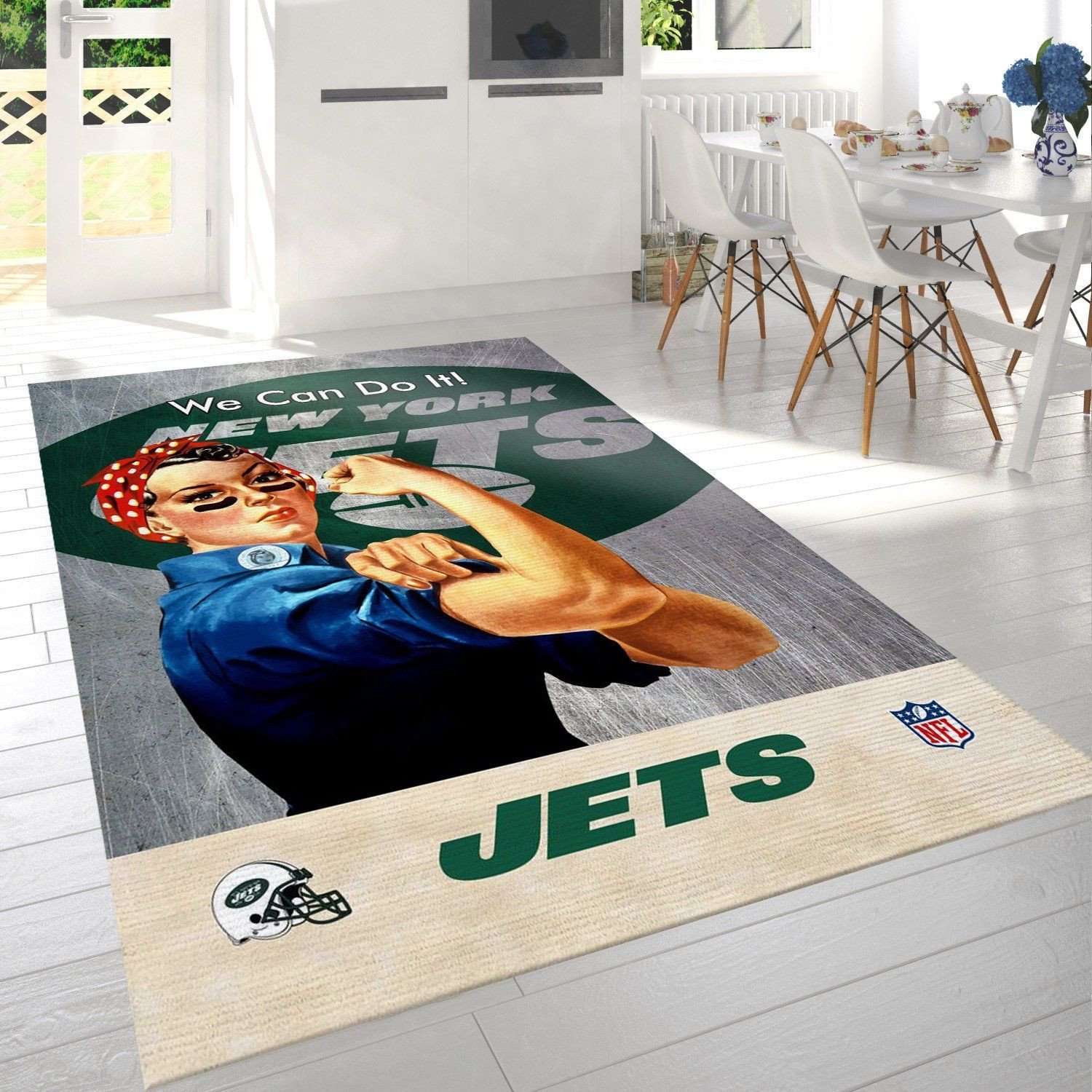 New York Jets Nfl Team Logo Rug Bedroom Rug US Gift Decor - Indoor Outdoor Rugs 2