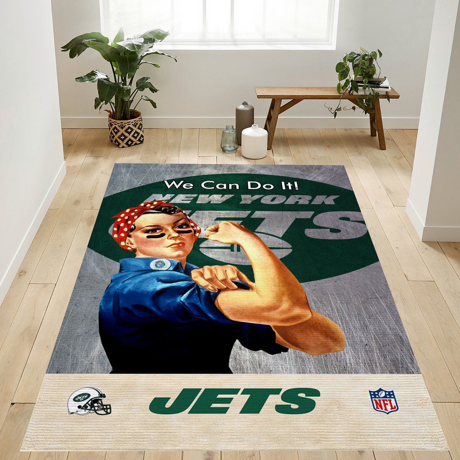 New York Jets Nfl Team Logo Rug Bedroom Rug US Gift Decor - Indoor Outdoor Rugs 1