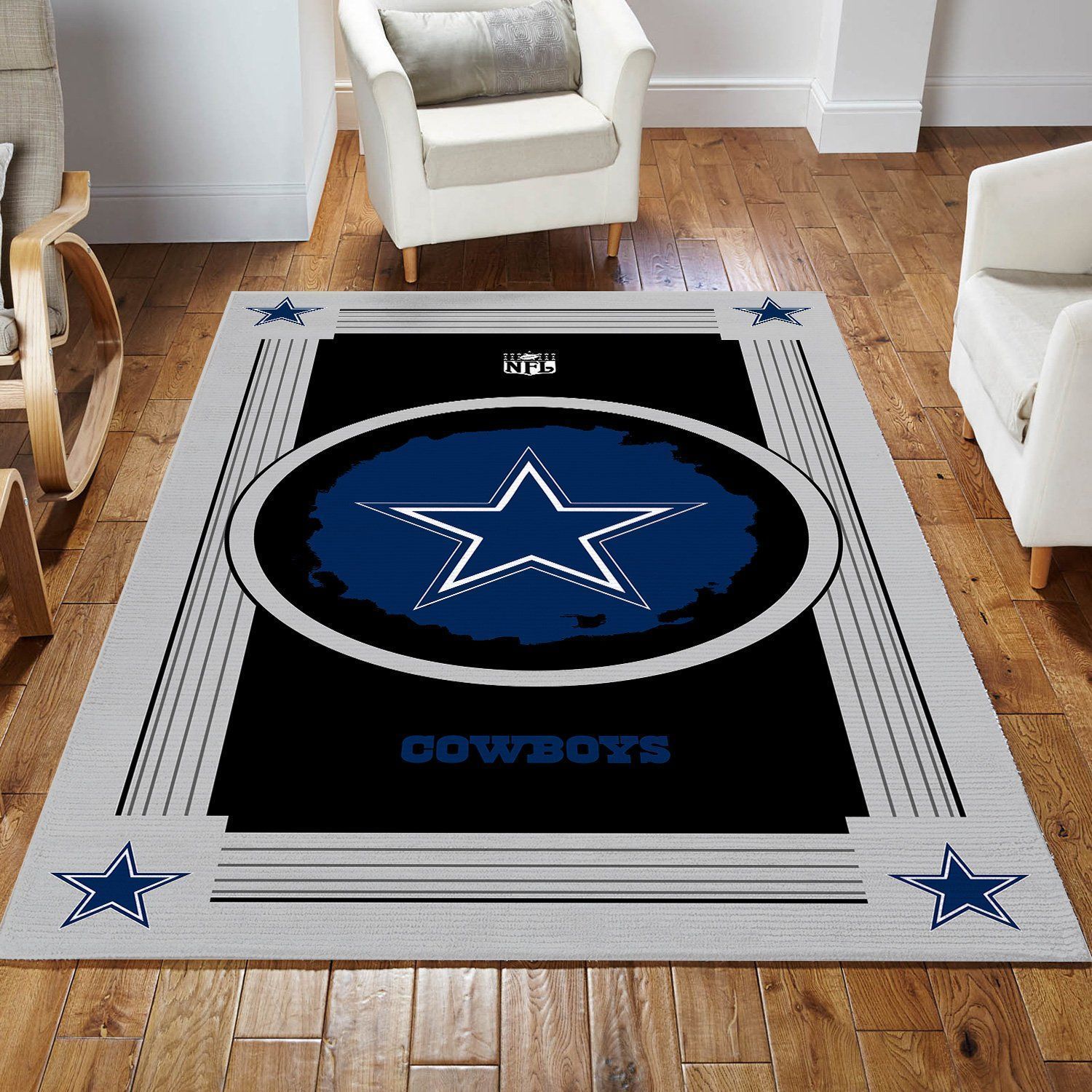 Dallas Cowboys NFL Logo Style Area Rugs Living Room Carpet Floor Decor The US Decor - Indoor Outdoor Rugs 3