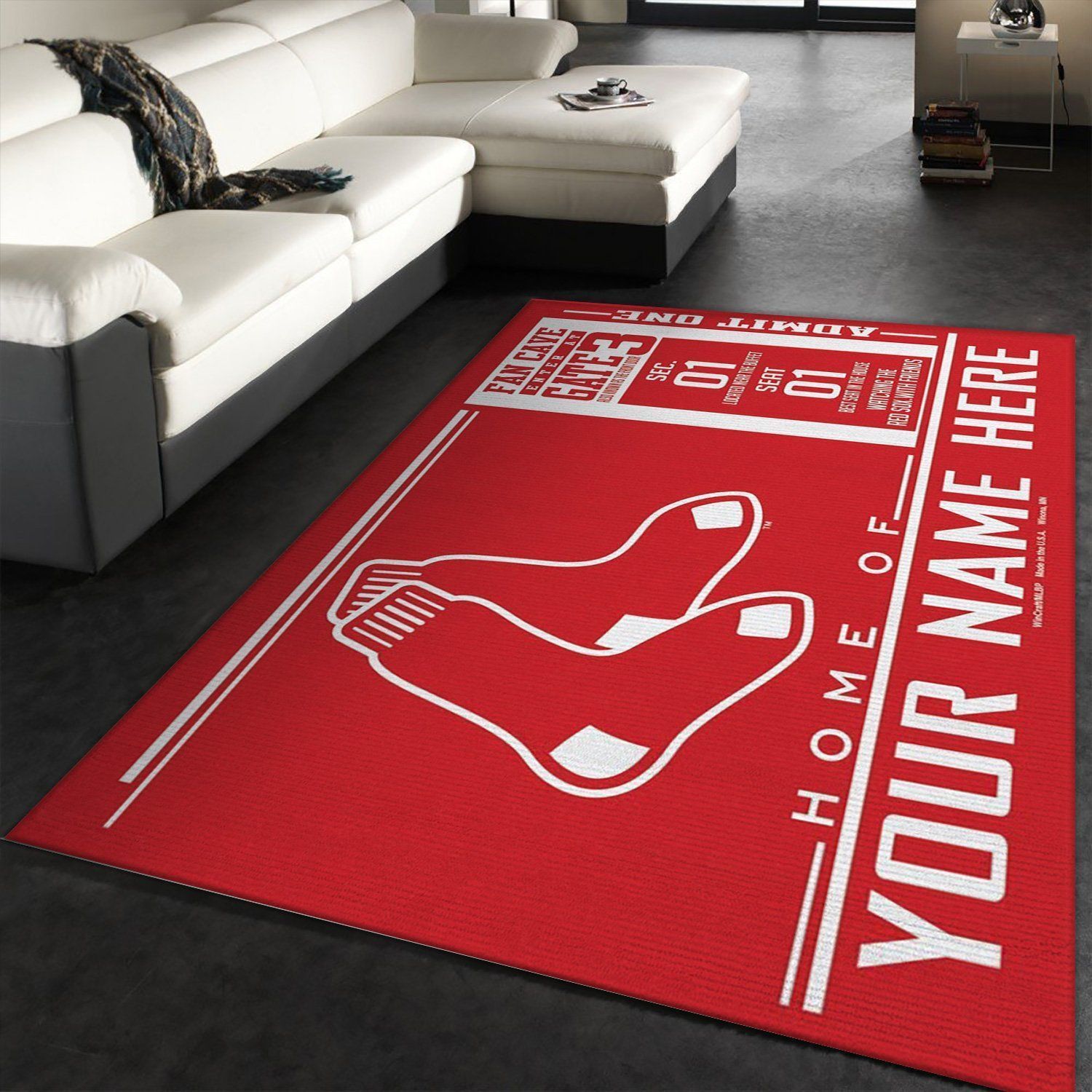 Customizable Boston Red Sox Wincraft Personalized MLB Area Rug For Christmas, Living Room Rug, Home US Decor - Indoor Outdoor Rugs 1