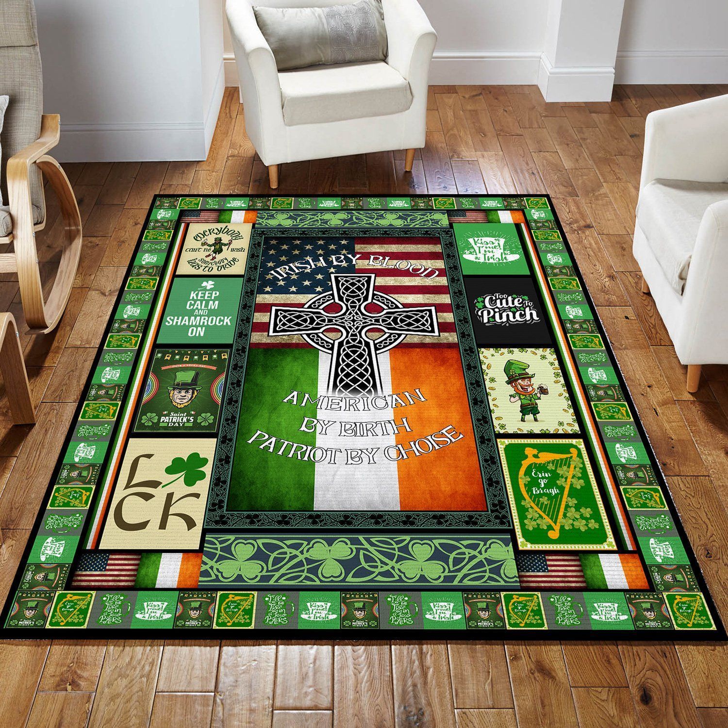 IRISH BY BLOOD AMERICAN BY BIRTH Area Rugs Living Room Carpet IR1401 Local Brands Floor Decor The US Decor - Indoor Outdoor Rugs 3