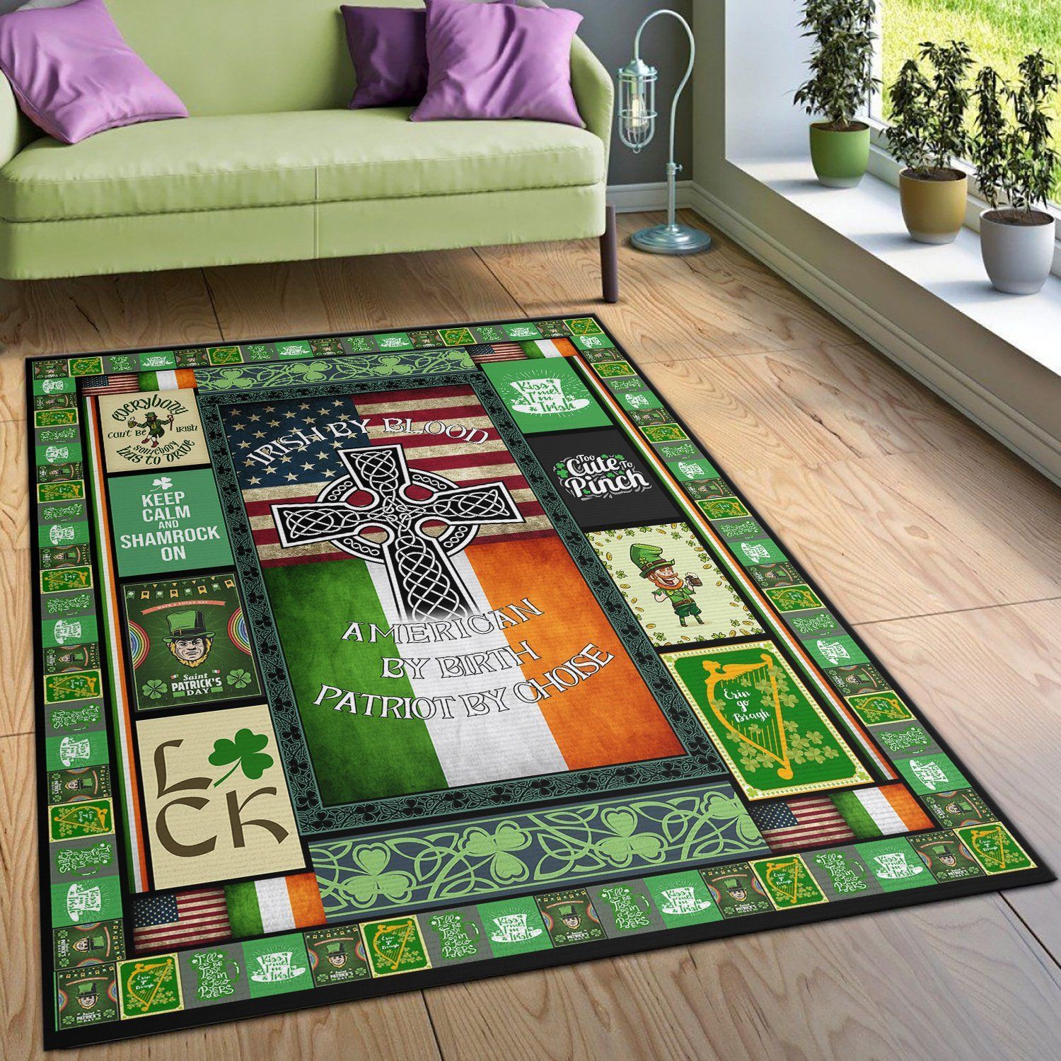 IRISH BY BLOOD AMERICAN BY BIRTH Area Rugs Living Room Carpet IR1401 Local Brands Floor Decor The US Decor - Indoor Outdoor Rugs 2