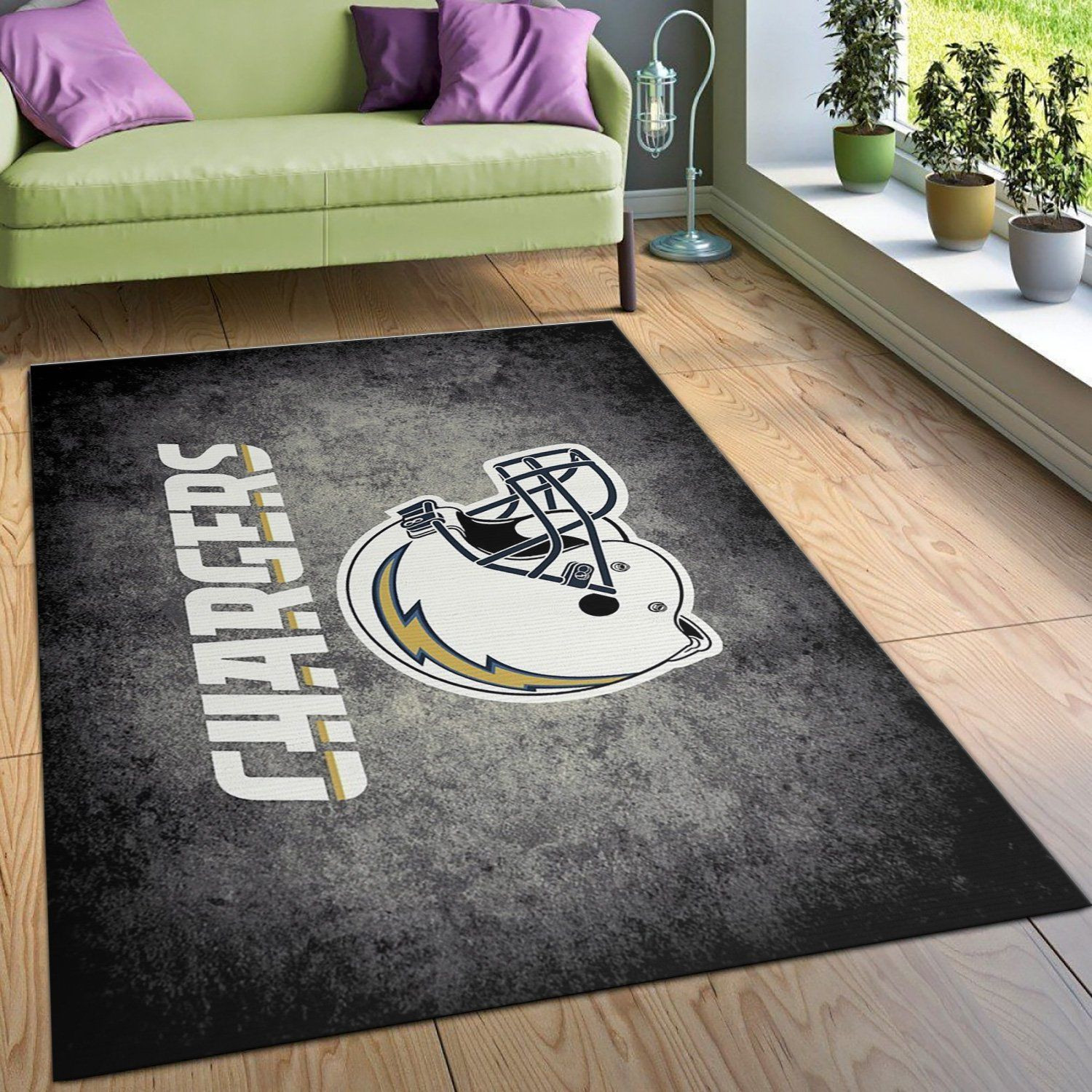 Los Angeles Chargers Imperial Distressed Rug NFL Area Rug For Christmas, Bedroom, US Gift Decor - Indoor Outdoor Rugs 3