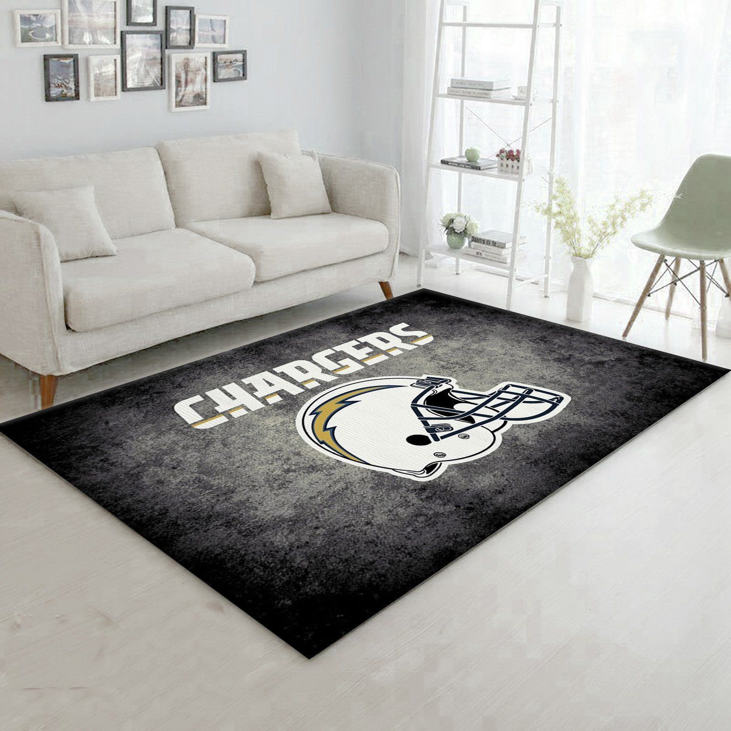 Los Angeles Chargers Imperial Distressed Rug NFL Area Rug For Christmas, Bedroom, US Gift Decor - Indoor Outdoor Rugs 2