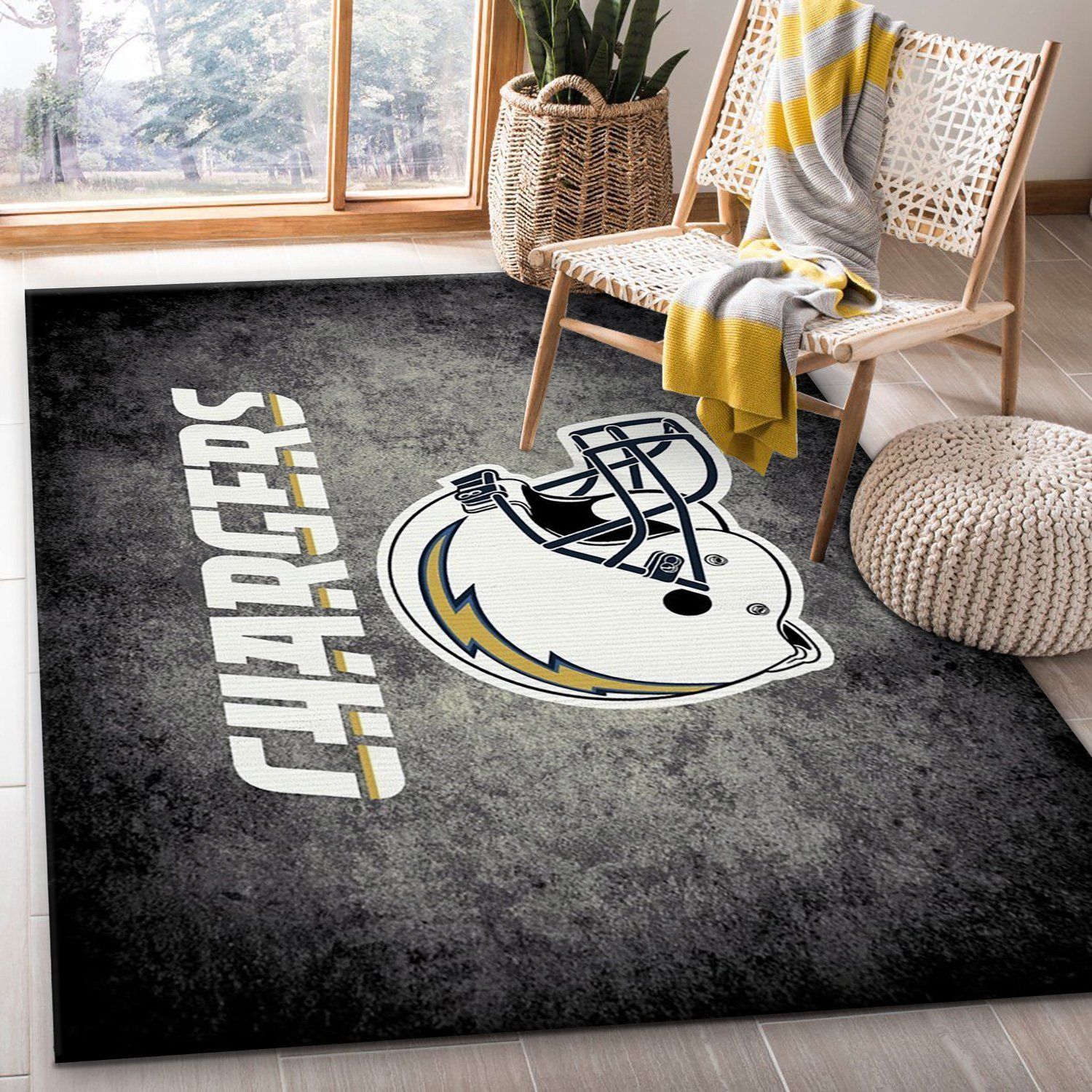 Los Angeles Chargers Imperial Distressed Rug NFL Area Rug For Christmas, Bedroom, US Gift Decor - Indoor Outdoor Rugs 1
