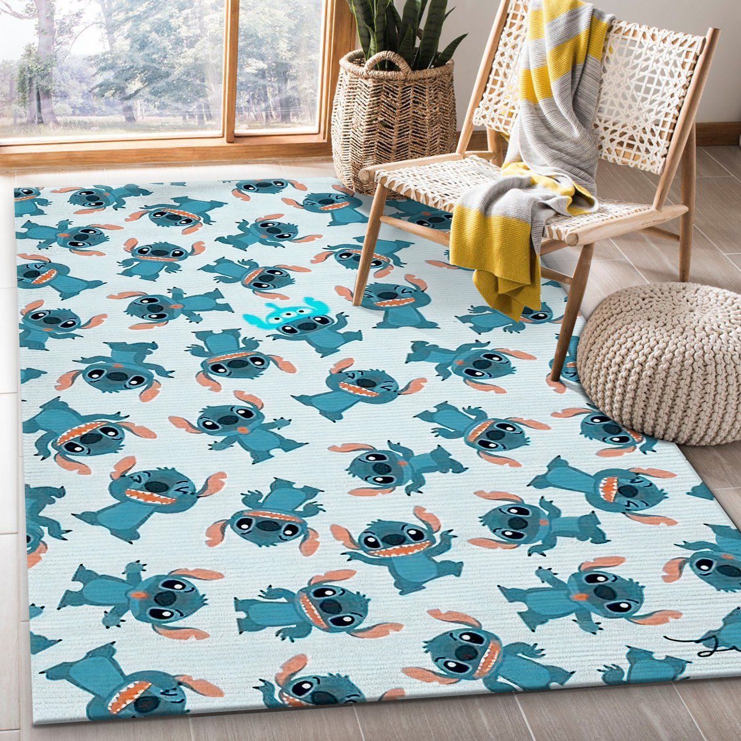 Stitch Disney Movies Area Rugs Living Room Carpet Floor Decor The US Decor - Indoor Outdoor Rugs 1