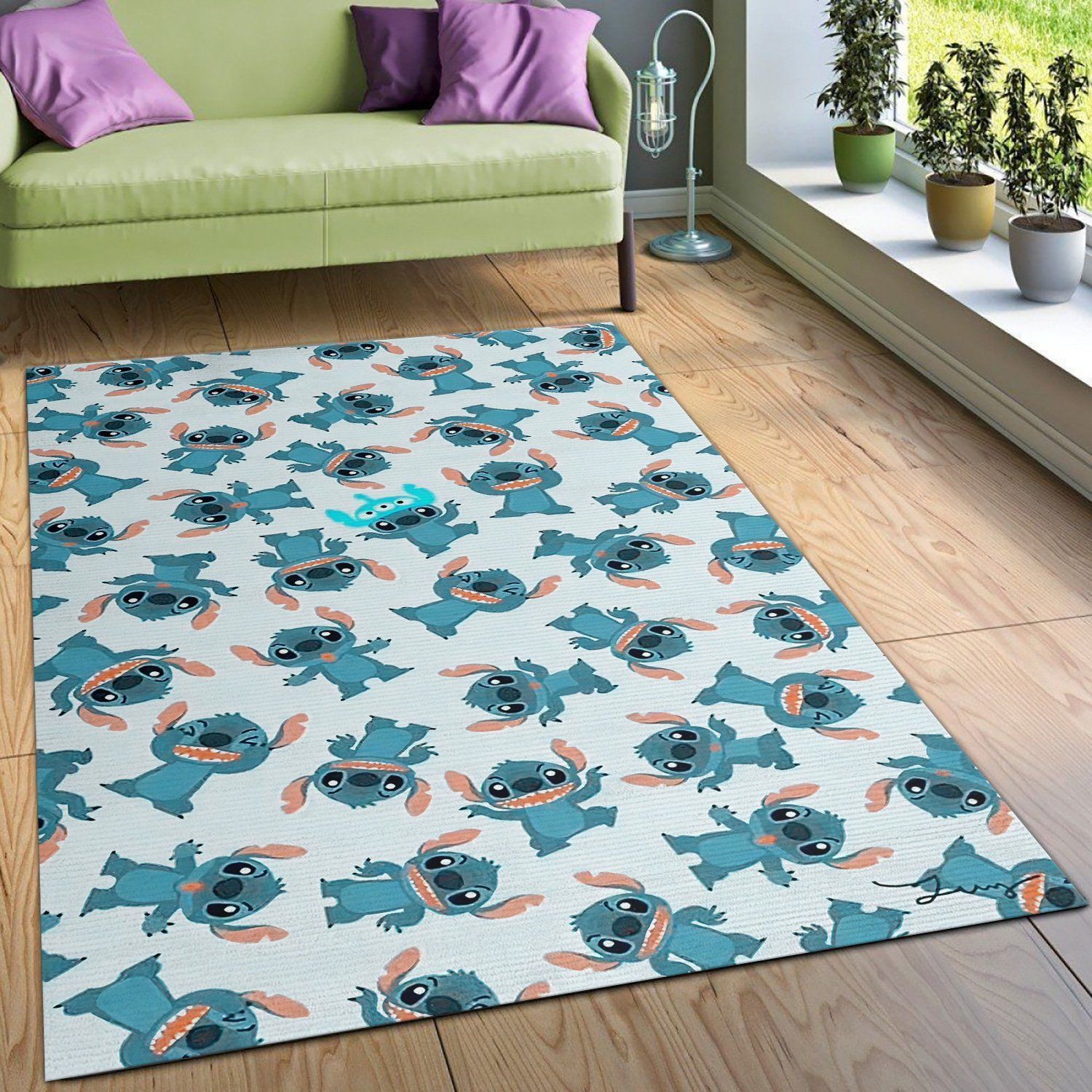 Stitch Disney Movies Area Rugs Living Room Carpet Floor Decor The US Decor - Indoor Outdoor Rugs 3