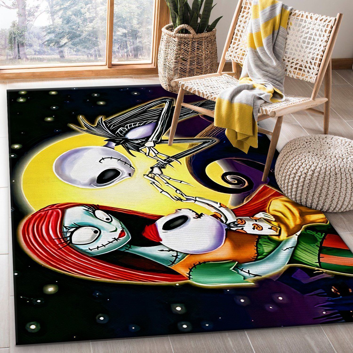 The nightmare before christmas Jack skellington family Area rug The US Decor - Indoor Outdoor Rugs 1