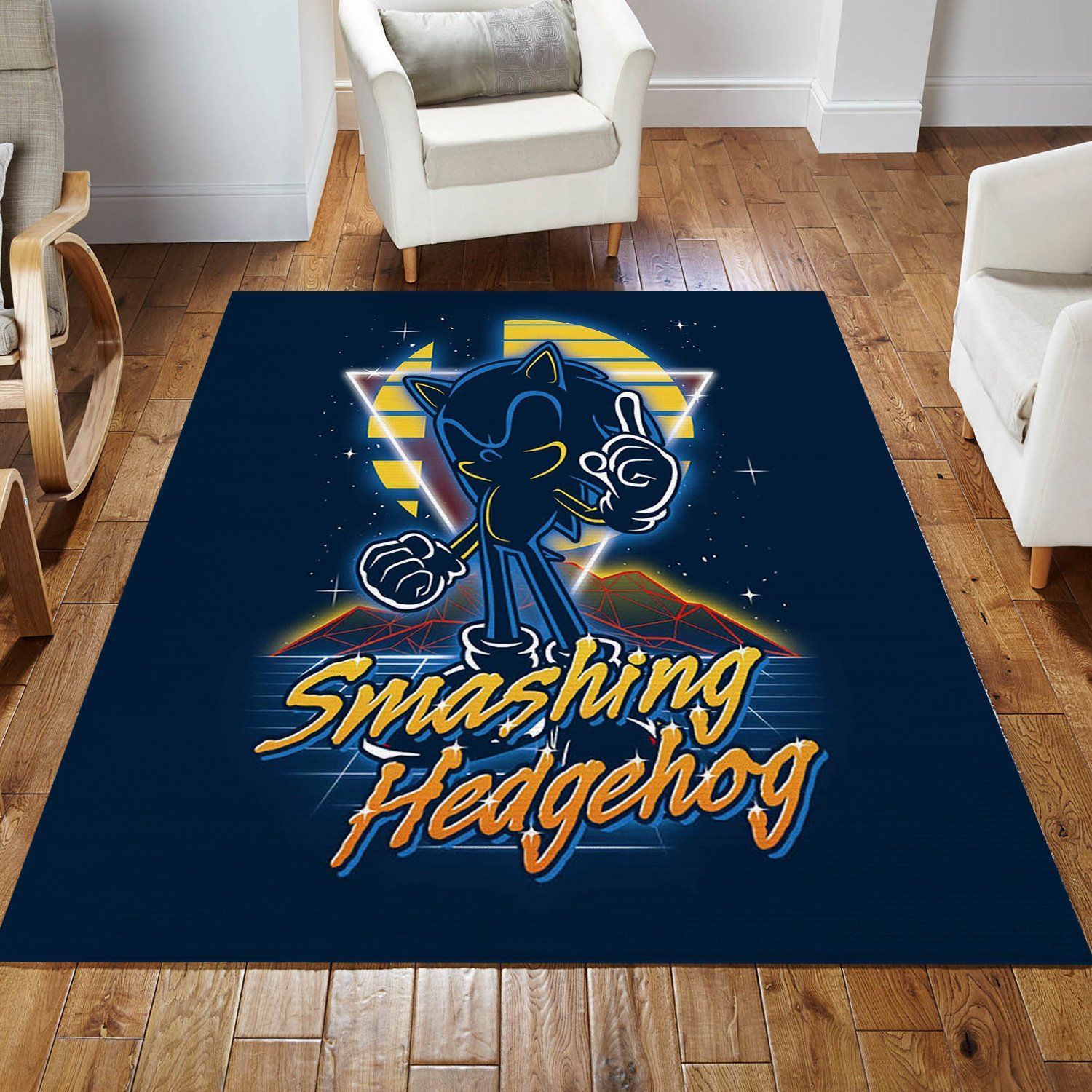 Retro Smashing Hedgehog Area Rug Carpet, Kitchen Rug, Floor Decor - Indoor Outdoor Rugs 3