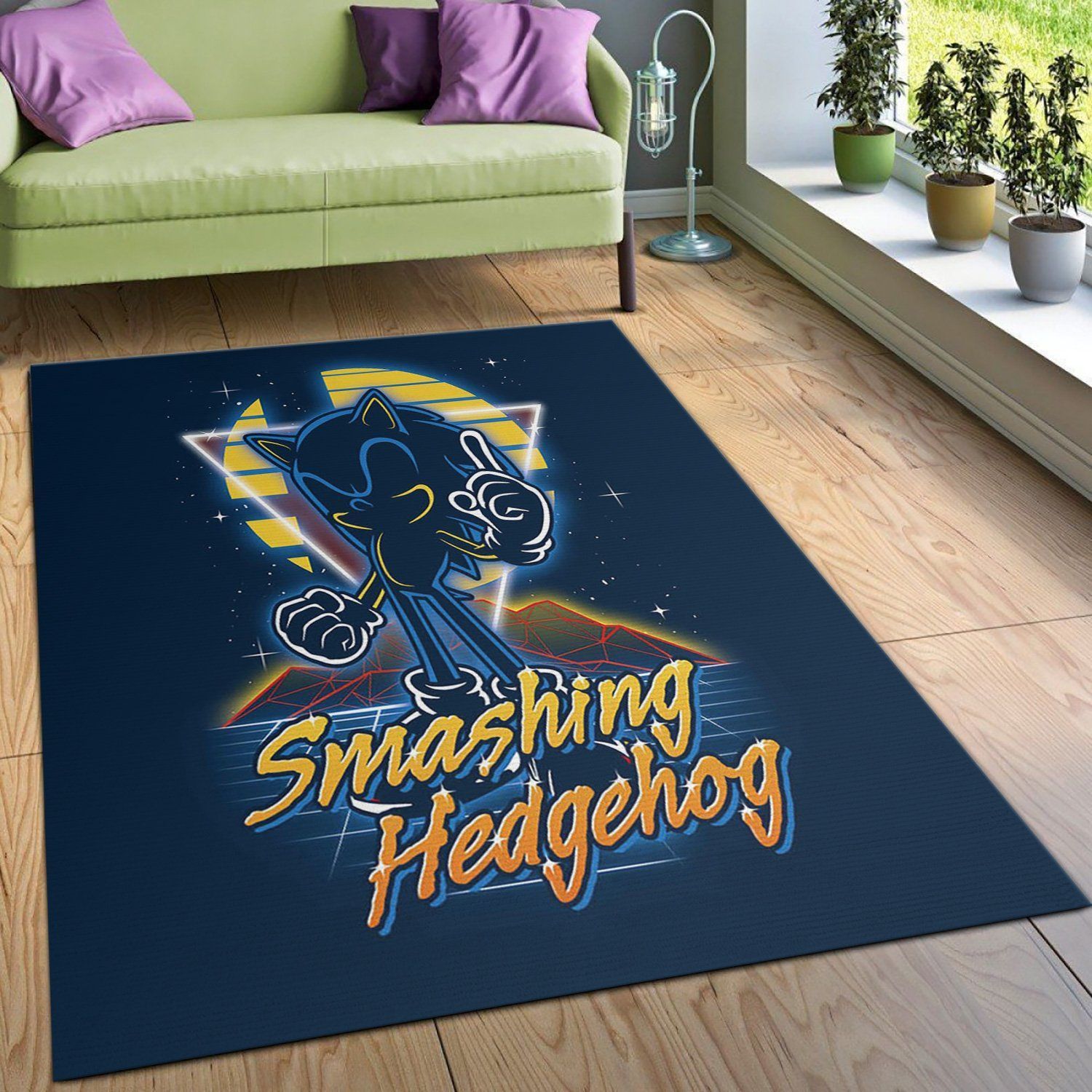 Retro Smashing Hedgehog Area Rug Carpet, Kitchen Rug, Floor Decor - Indoor Outdoor Rugs 2