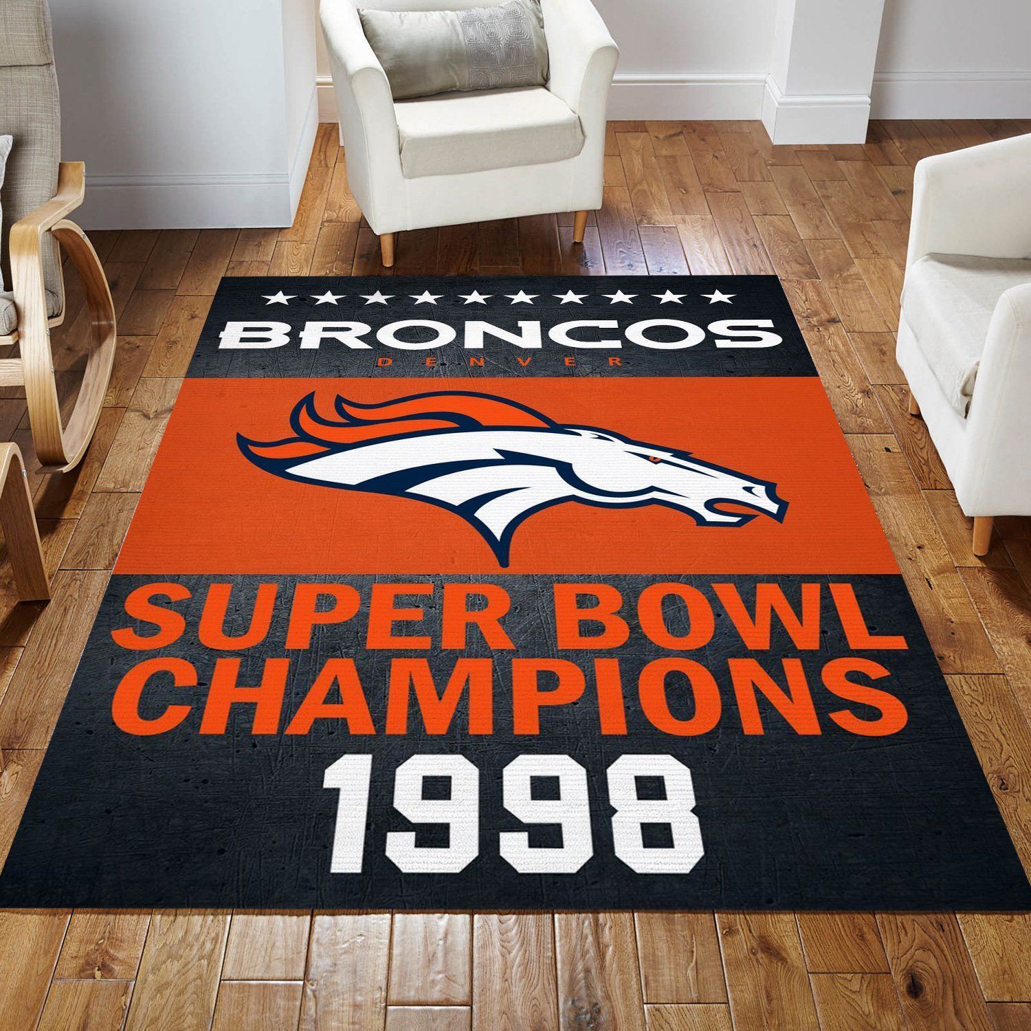 Denver Broncos 1998 Nfl Football Team Area Rug For Gift Living Room Rug Home US Decor - Indoor Outdoor Rugs 3