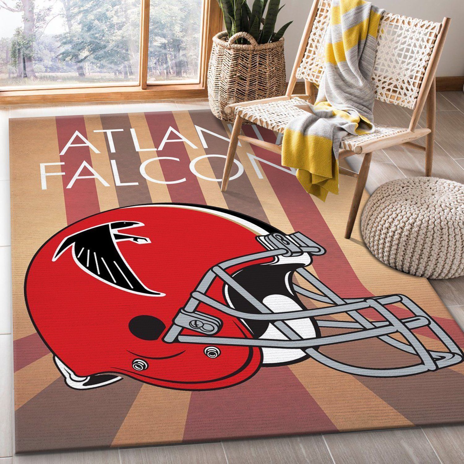 Atlanta Falcons Retro Nfl Area Rug Living Room Rug Home US Decor - Indoor Outdoor Rugs 1