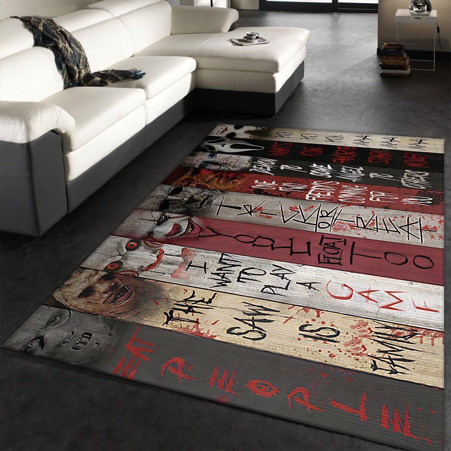 Horror Movies Area Rug Living Room Carpet Halloween Gift Floor Decor The US Decor - Indoor Outdoor Rugs 1