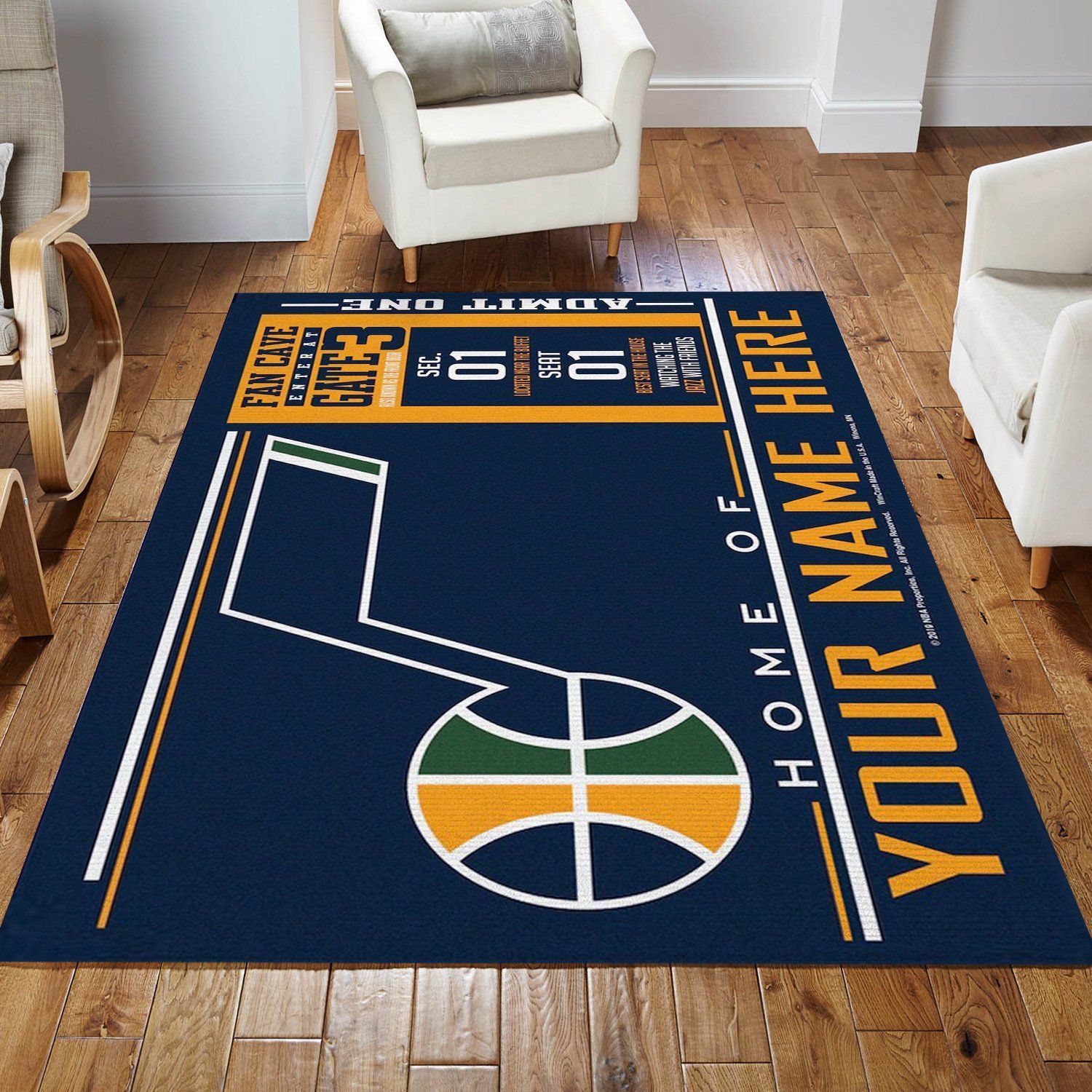 Customizable Utah Jazz Wincraft Personalized NBA Area Rug For Christmas Living Room Rug Home US Decor - Indoor Outdoor Rugs 3