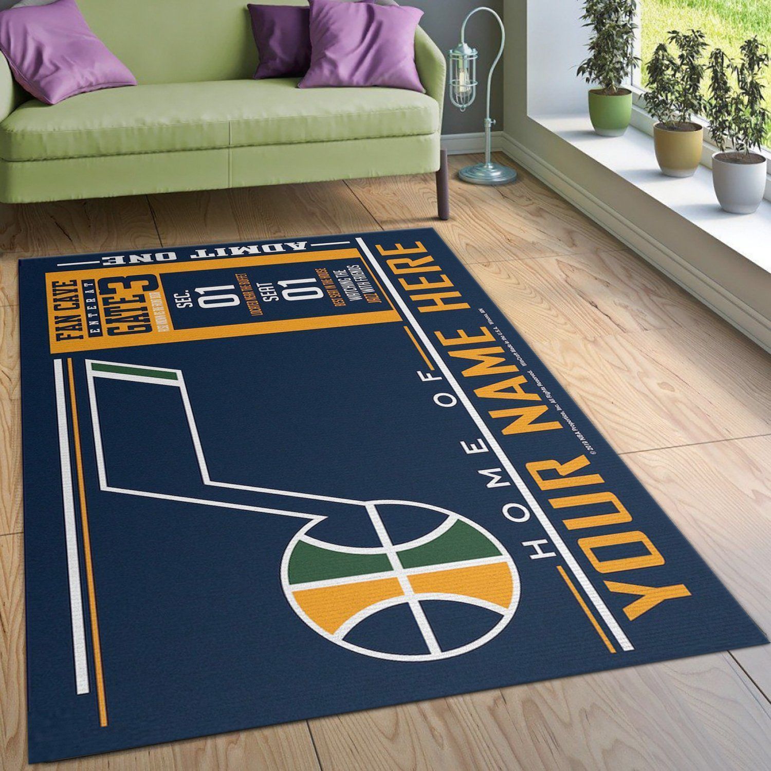 Customizable Utah Jazz Wincraft Personalized NBA Area Rug For Christmas Living Room Rug Home US Decor - Indoor Outdoor Rugs 1