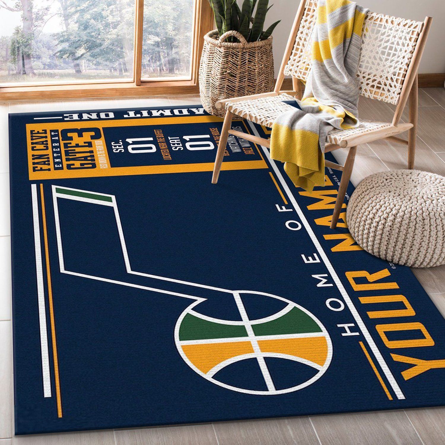 Customizable Utah Jazz Wincraft Personalized NBA Area Rug For Christmas Living Room Rug Home US Decor - Indoor Outdoor Rugs 2