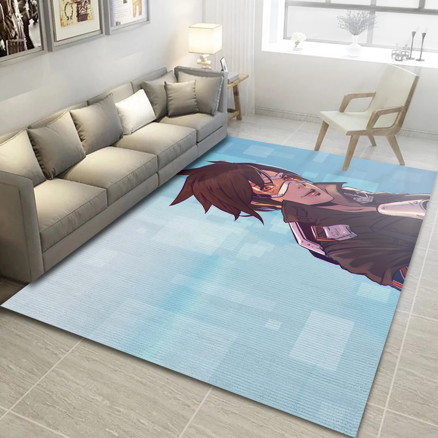Tracer Overwatch Video Game Reangle Rug, Living Room Rug - Home Decor Floor Decor - Indoor Outdoor Rugs 2