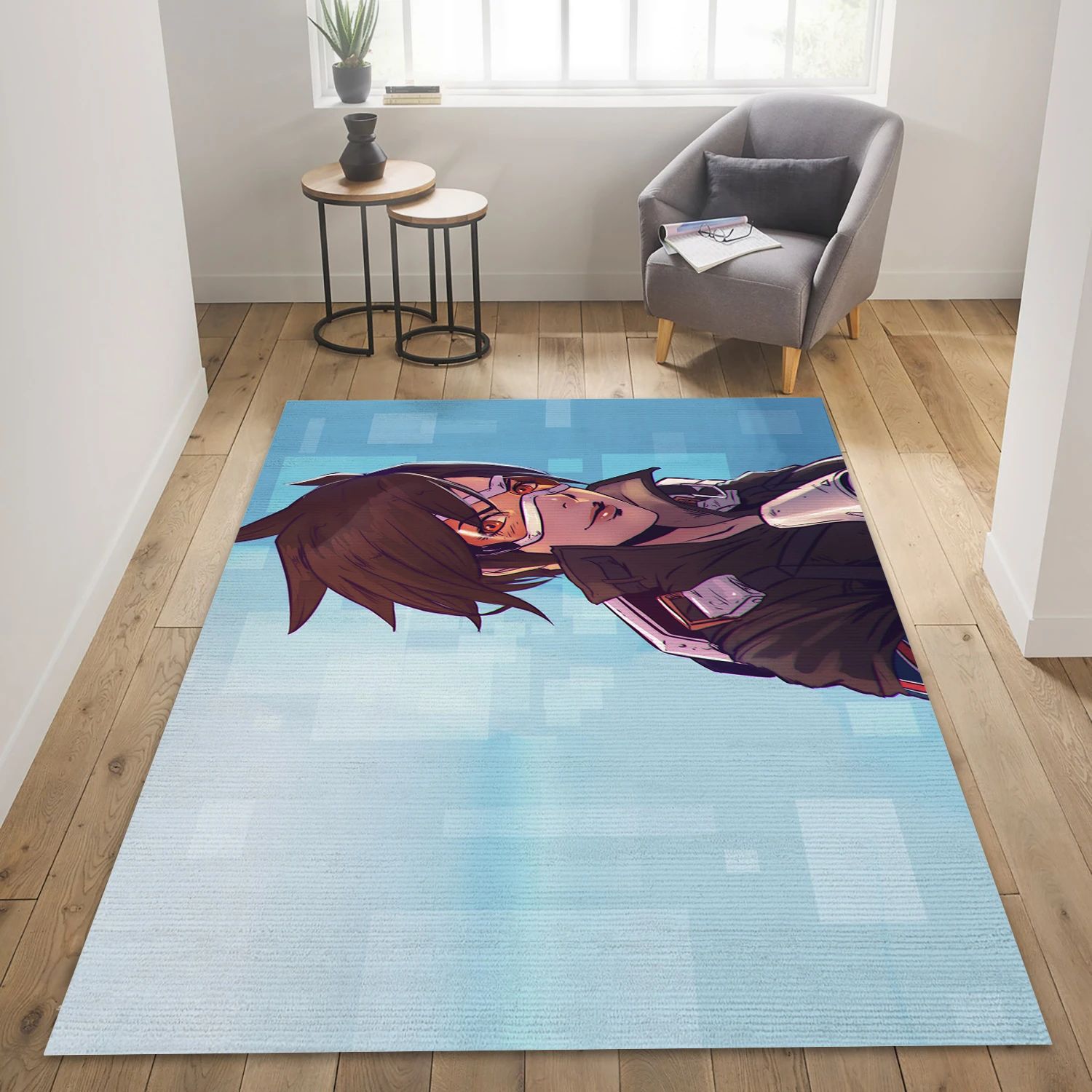 Tracer Overwatch Video Game Reangle Rug, Living Room Rug - Home Decor Floor Decor - Indoor Outdoor Rugs 1