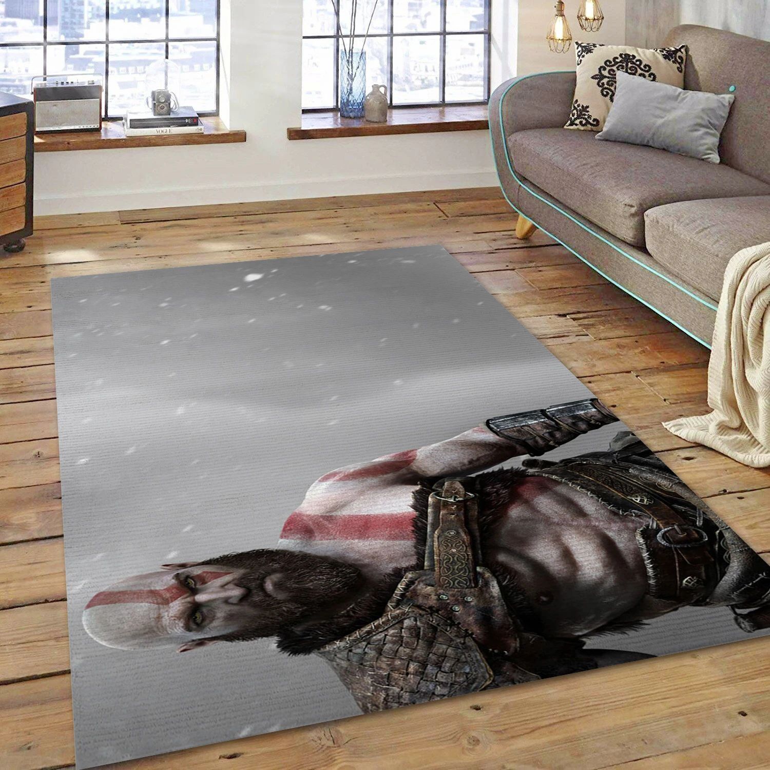 Kratos God Of War Video Game Area Rug Area, Bedroom Rug - Christmas Gift Decor - Indoor Outdoor Rugs 1