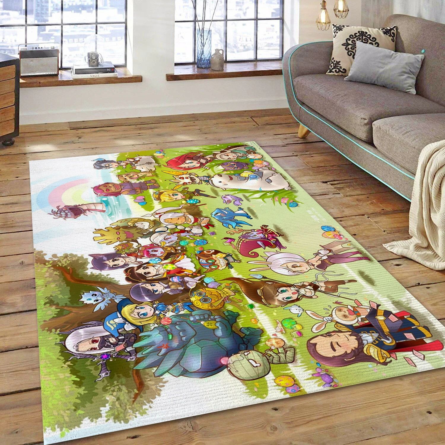 Lux Ahri Teemo And Katarina League Of Legends Video Game Area Rug For Christmas, Area Rug - Christmas Gift Decor - Indoor Outdoor Rugs 1