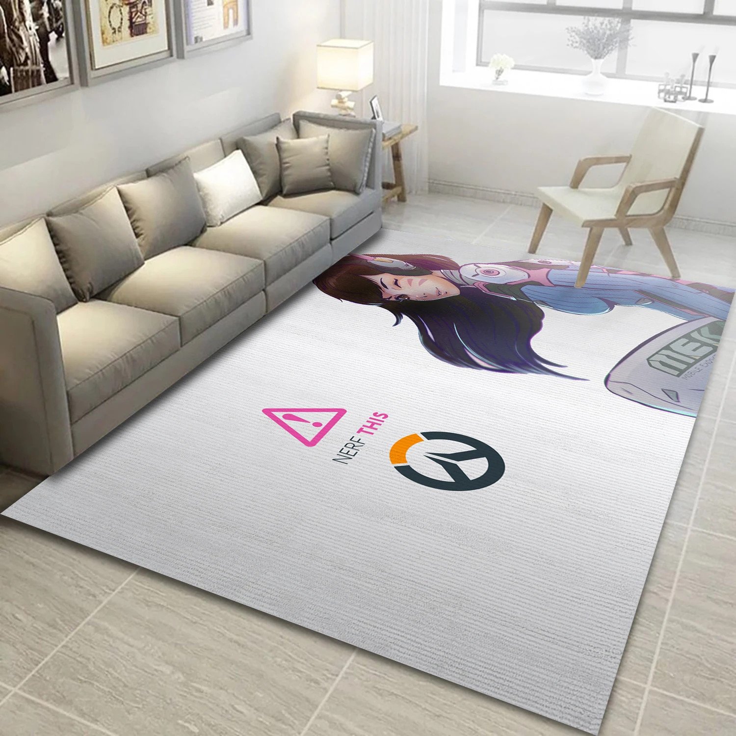 D Va Overwatch Game Area Rug Carpet, Bedroom Rug - Family Gift US Decor - Indoor Outdoor Rugs 3