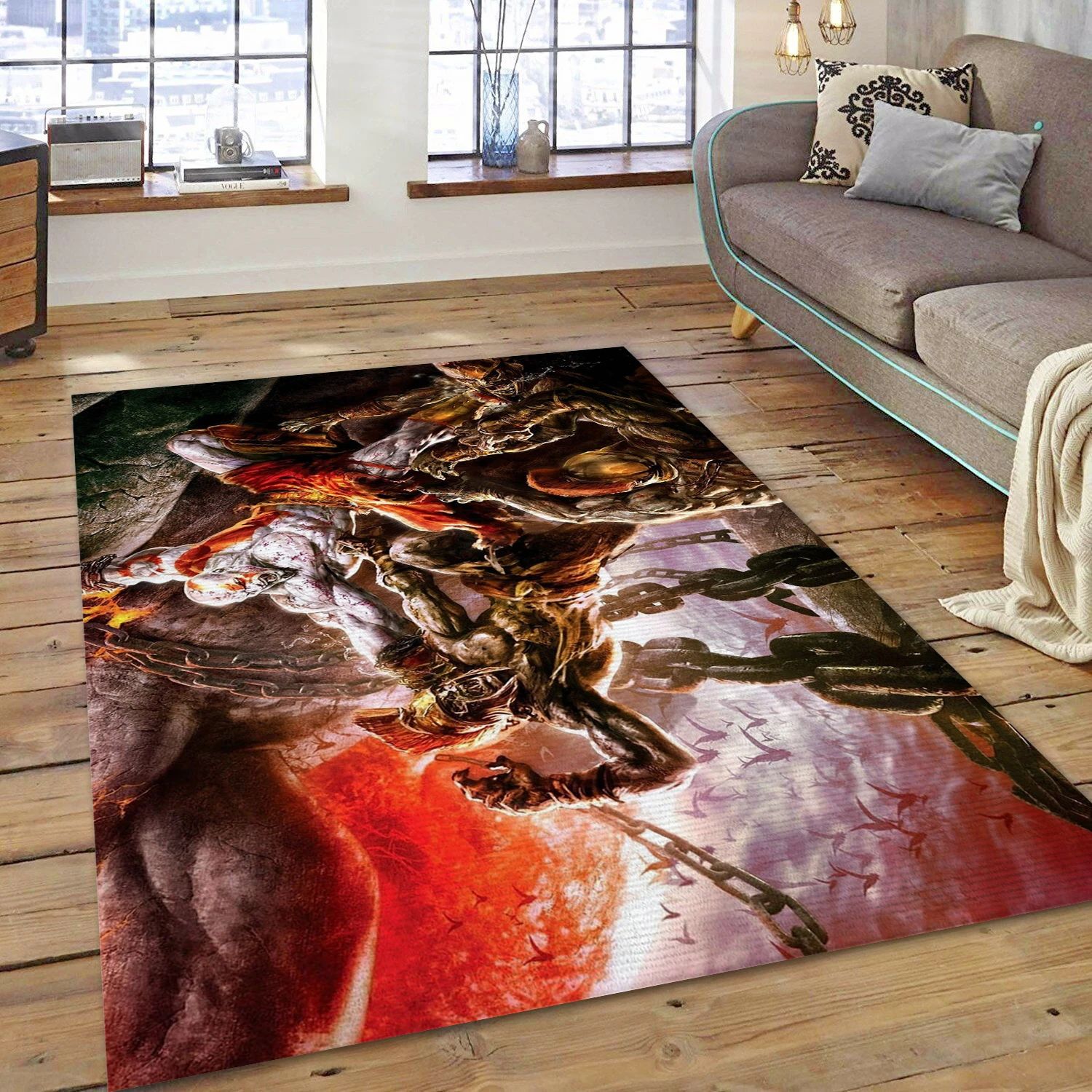 God Of War Video Game Area Rug Area, Living Room Rug - Christmas Gift Decor - Indoor Outdoor Rugs 1