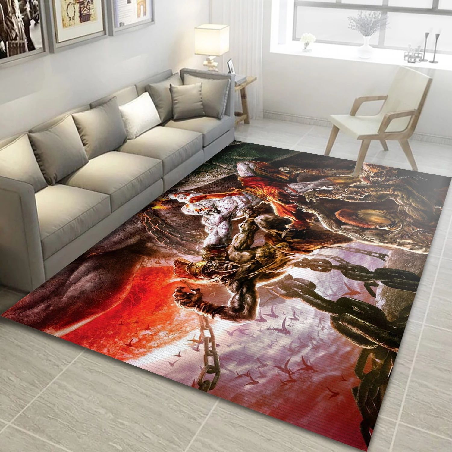 God Of War Video Game Area Rug Area, Living Room Rug - Christmas Gift Decor - Indoor Outdoor Rugs 2