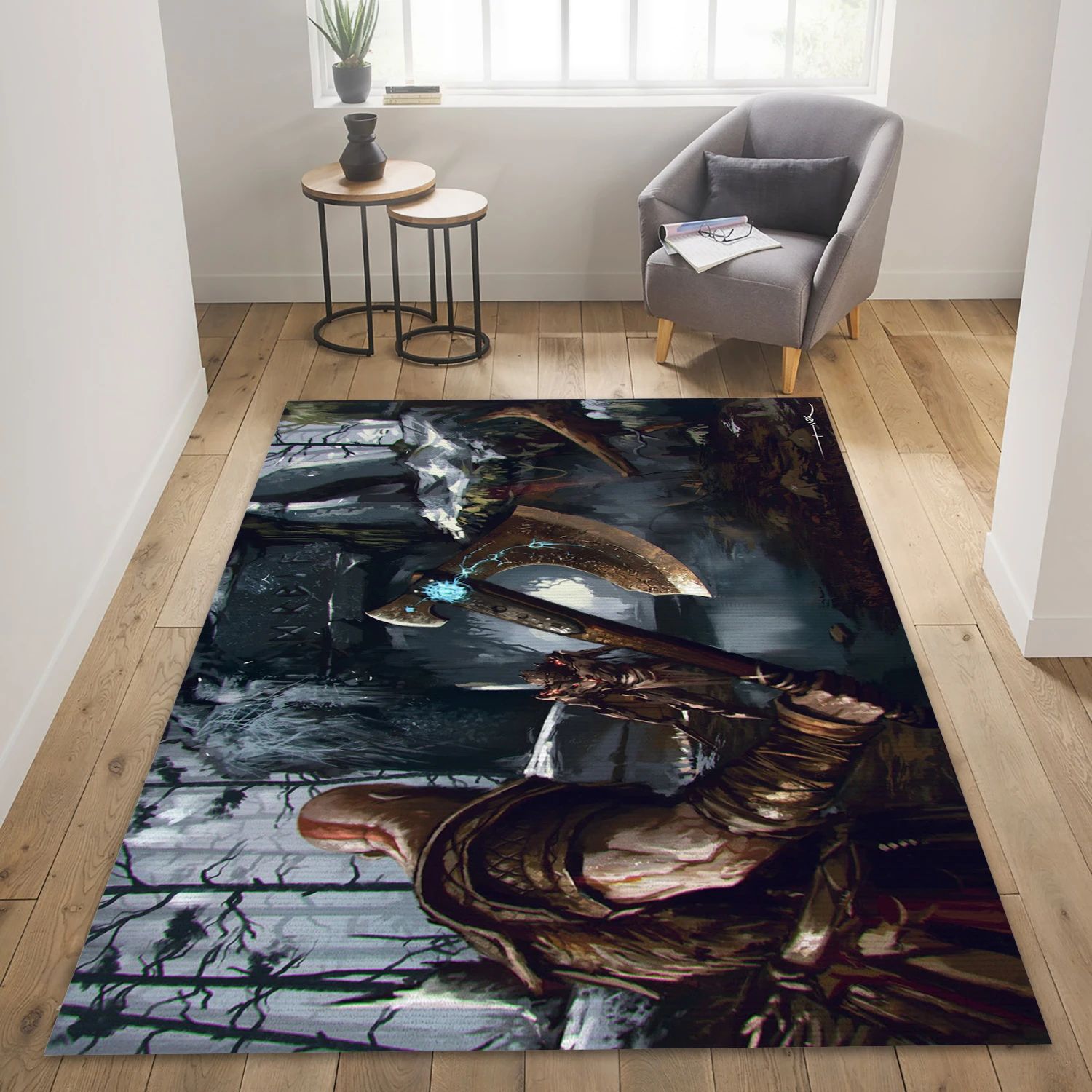 God Of War 2018 Video Game Area Rug For Christmas, Area Rug - Family Gift US Decor - Indoor Outdoor Rugs 3