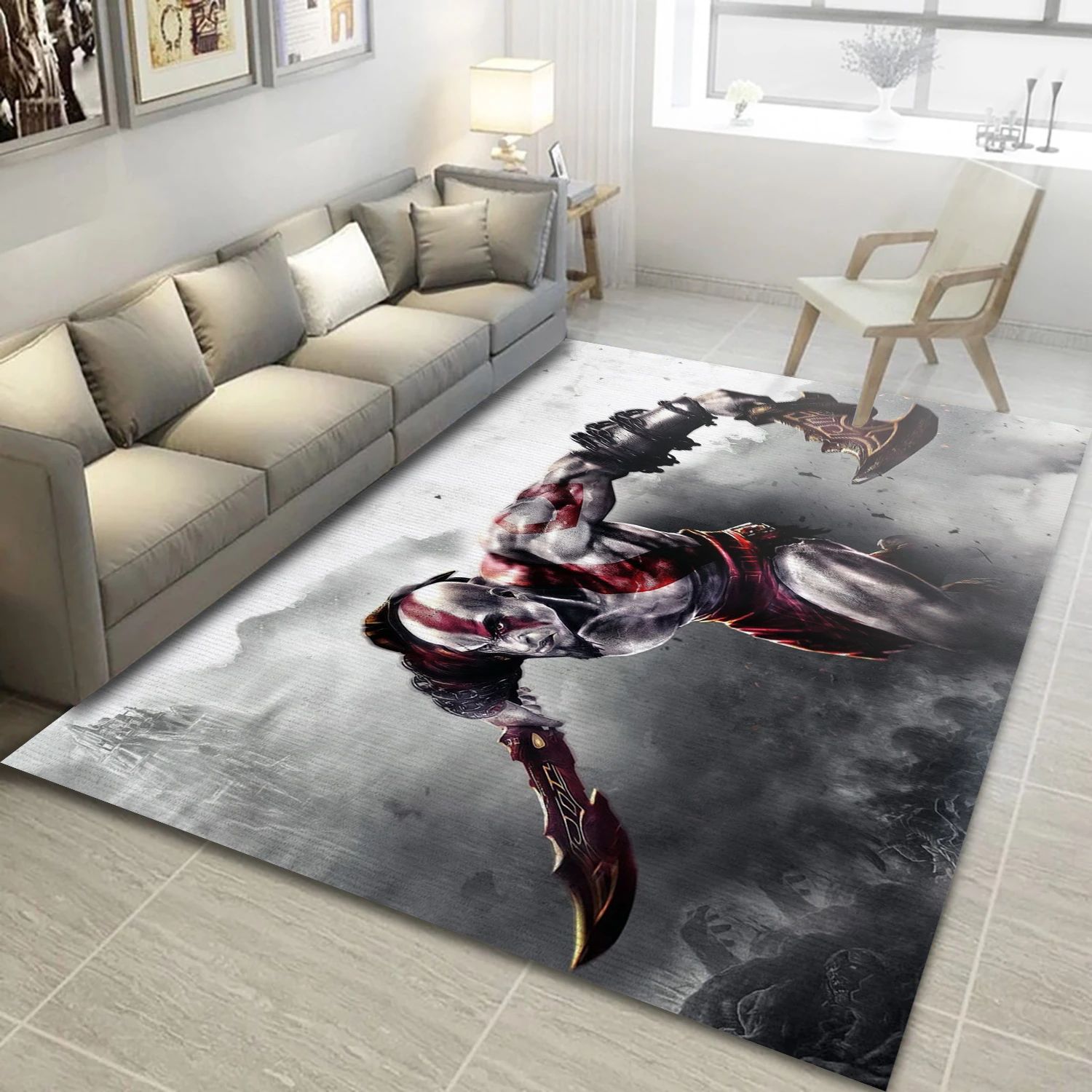 God Of War Video Game Area Rug For Christmas, Area Rug - Home Decor Floor Decor - Indoor Outdoor Rugs 3