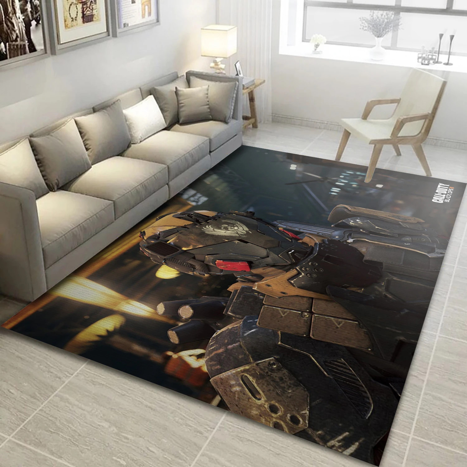Call Of Duty Black Ops Iii Video Game Reangle Rug, Living Room Rug - US Decor - Indoor Outdoor Rugs 3