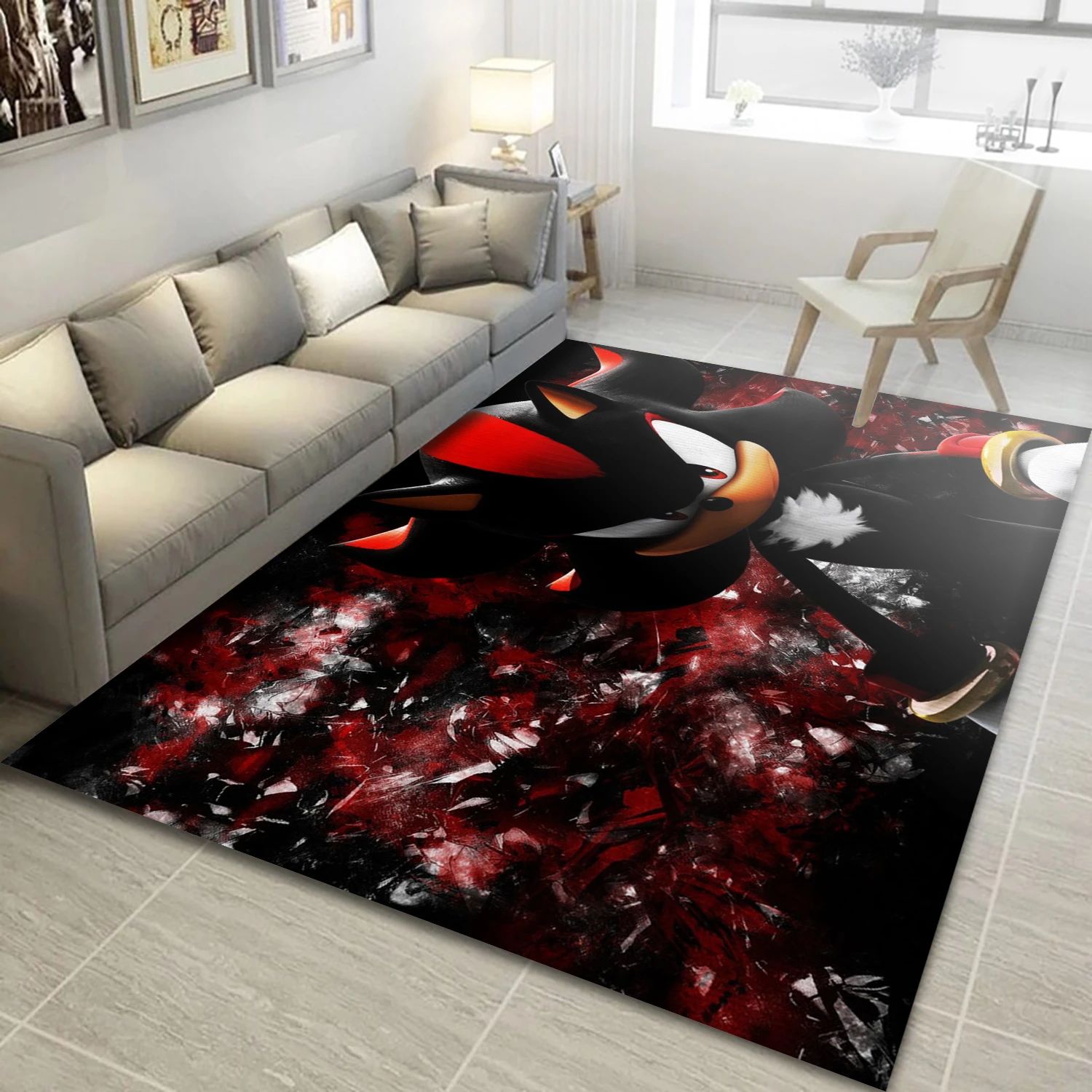 Shadow The Hedgehog Video Game Reangle Rug, Living Room Rug - Christmas Gift Decor - Indoor Outdoor Rugs 2