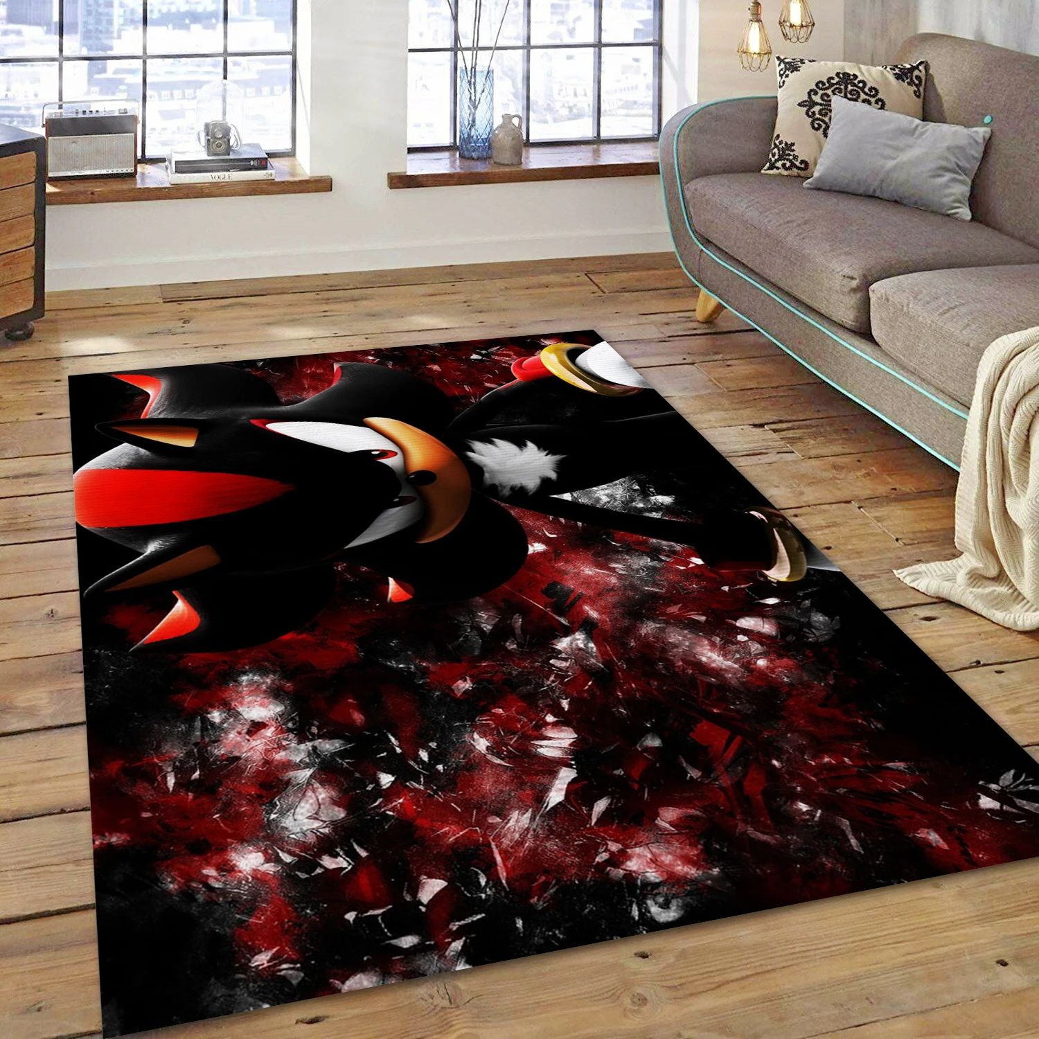 Shadow The Hedgehog Video Game Reangle Rug, Living Room Rug - Christmas Gift Decor - Indoor Outdoor Rugs 3