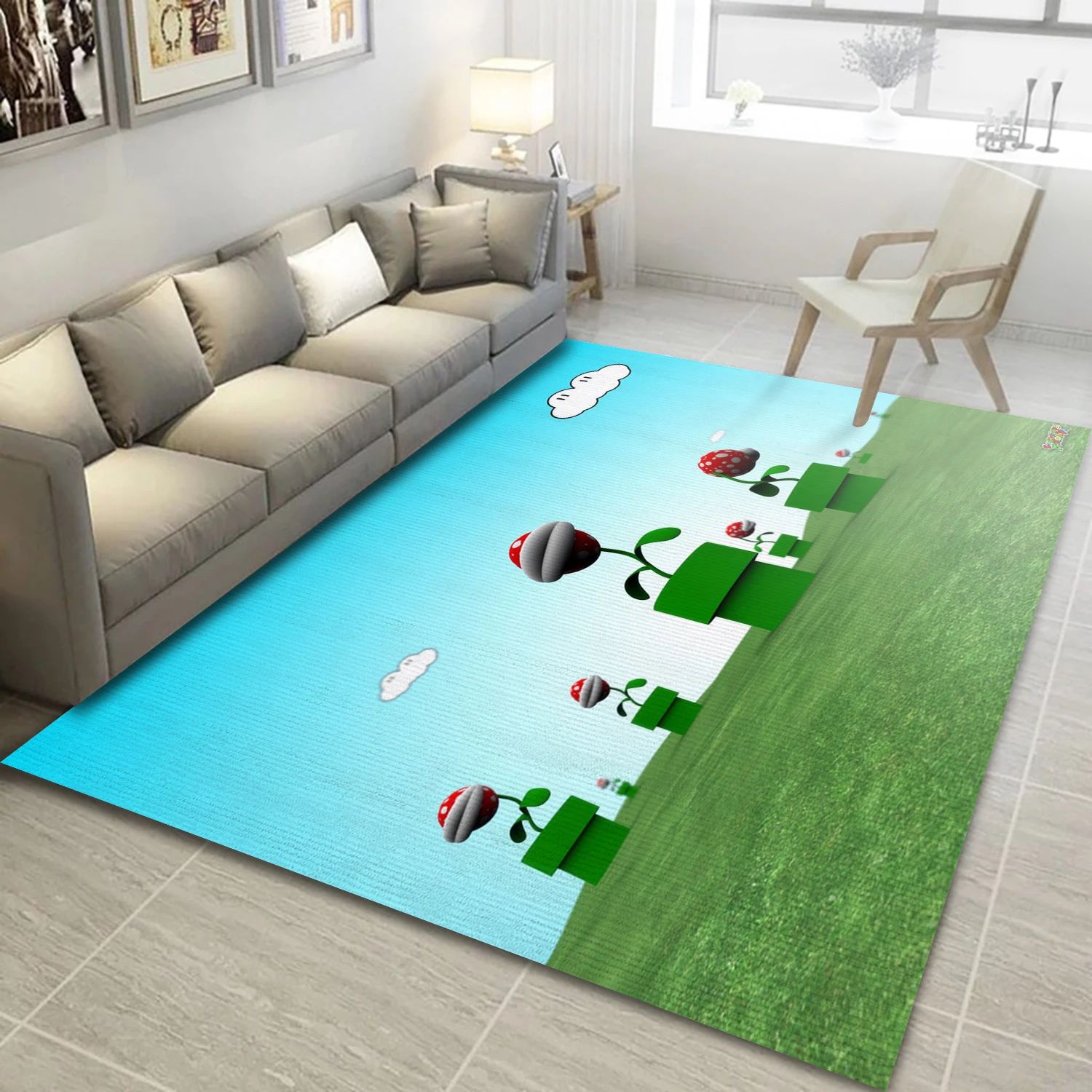 Mario Video Game Reangle Rug, Living Room Rug - Family Gift US Decor - Indoor Outdoor Rugs 1