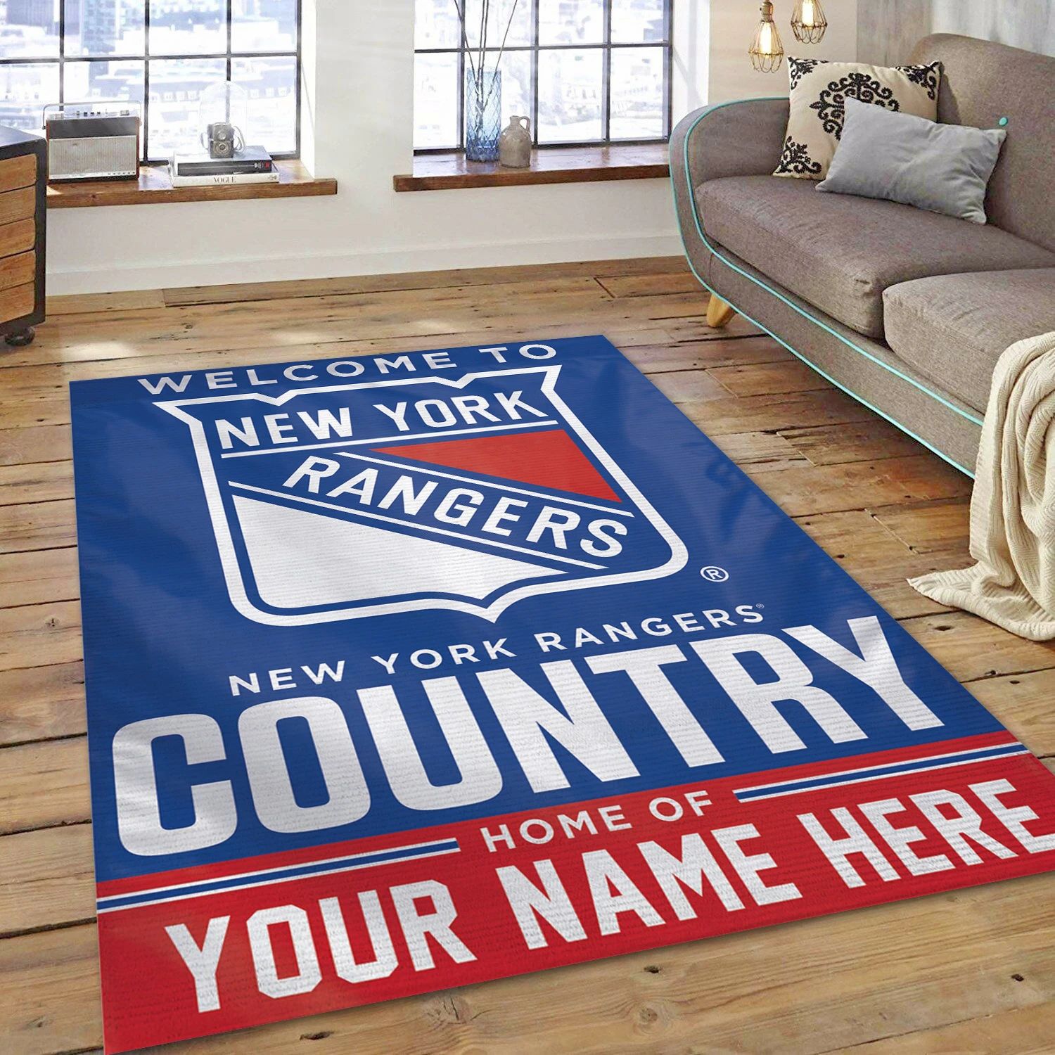 New York Rangers Wincraft Personal NHL Area Rug For Christmas, Sport Living Room Rug - US Decor - Indoor Outdoor Rugs 1