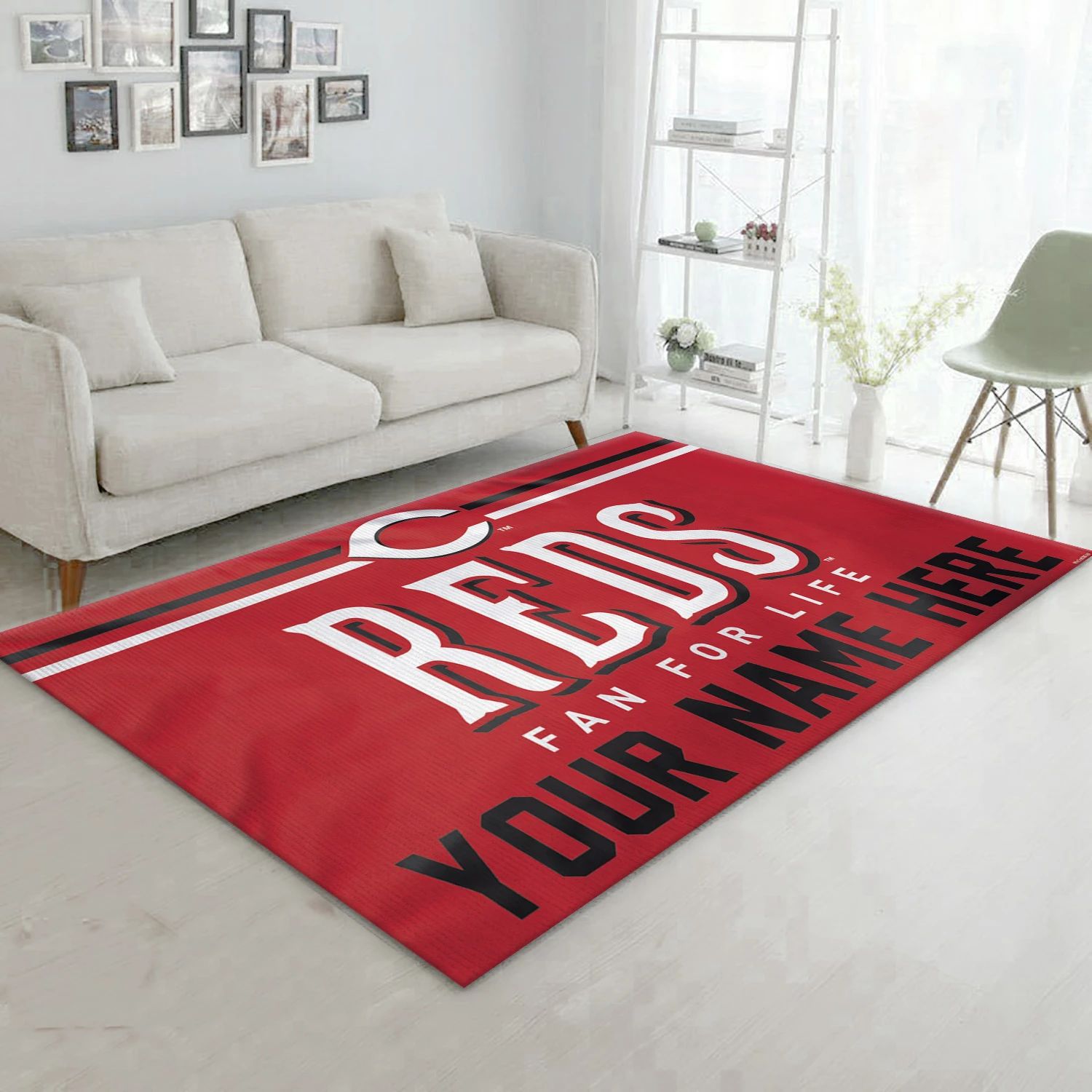 Cincinnati Reds Personalized MLB Team Logos Area Rug, Living Room Rug - US Decor - Indoor Outdoor Rugs 1