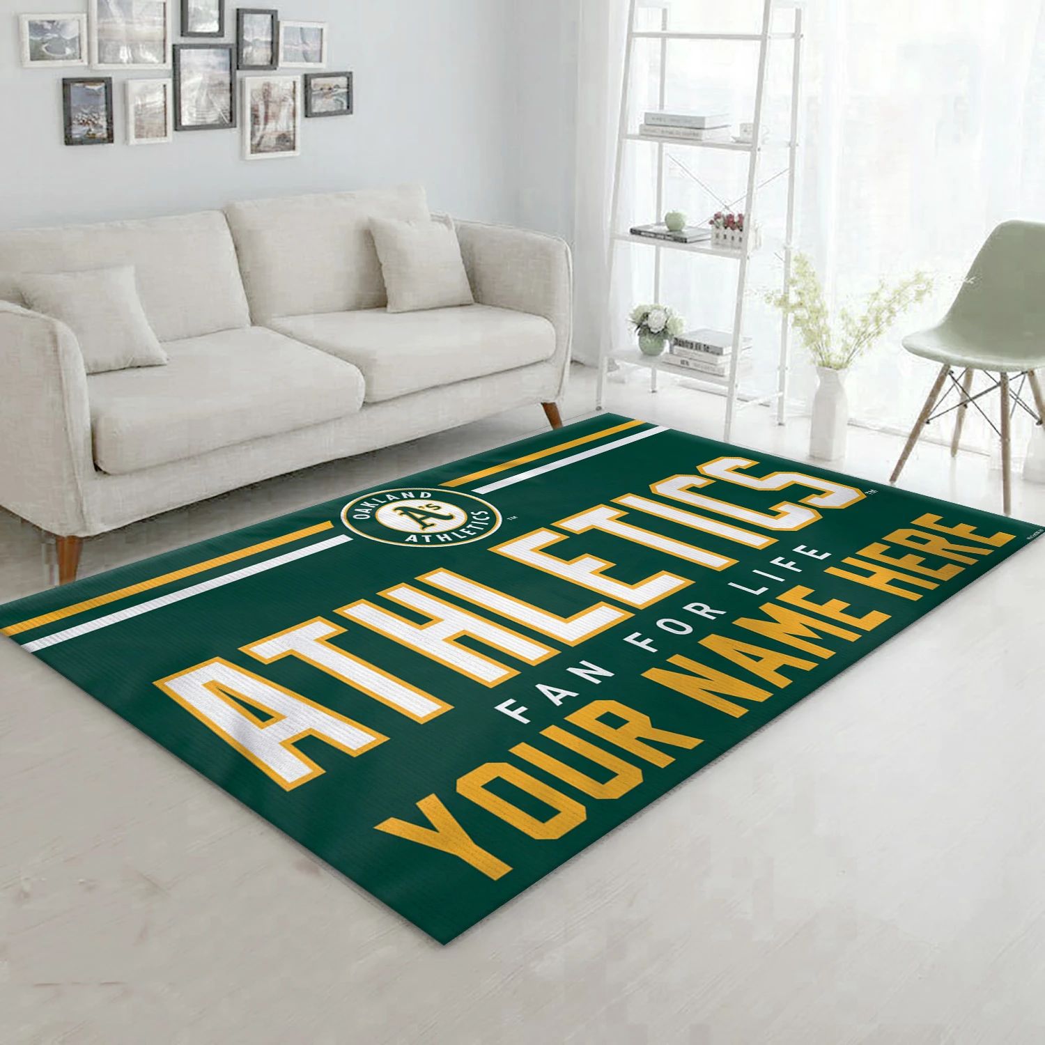 Oakland Athletics Personalized MLB Reangle Area Rug, Living Room Rug - Home Decor - Indoor Outdoor Rugs 1