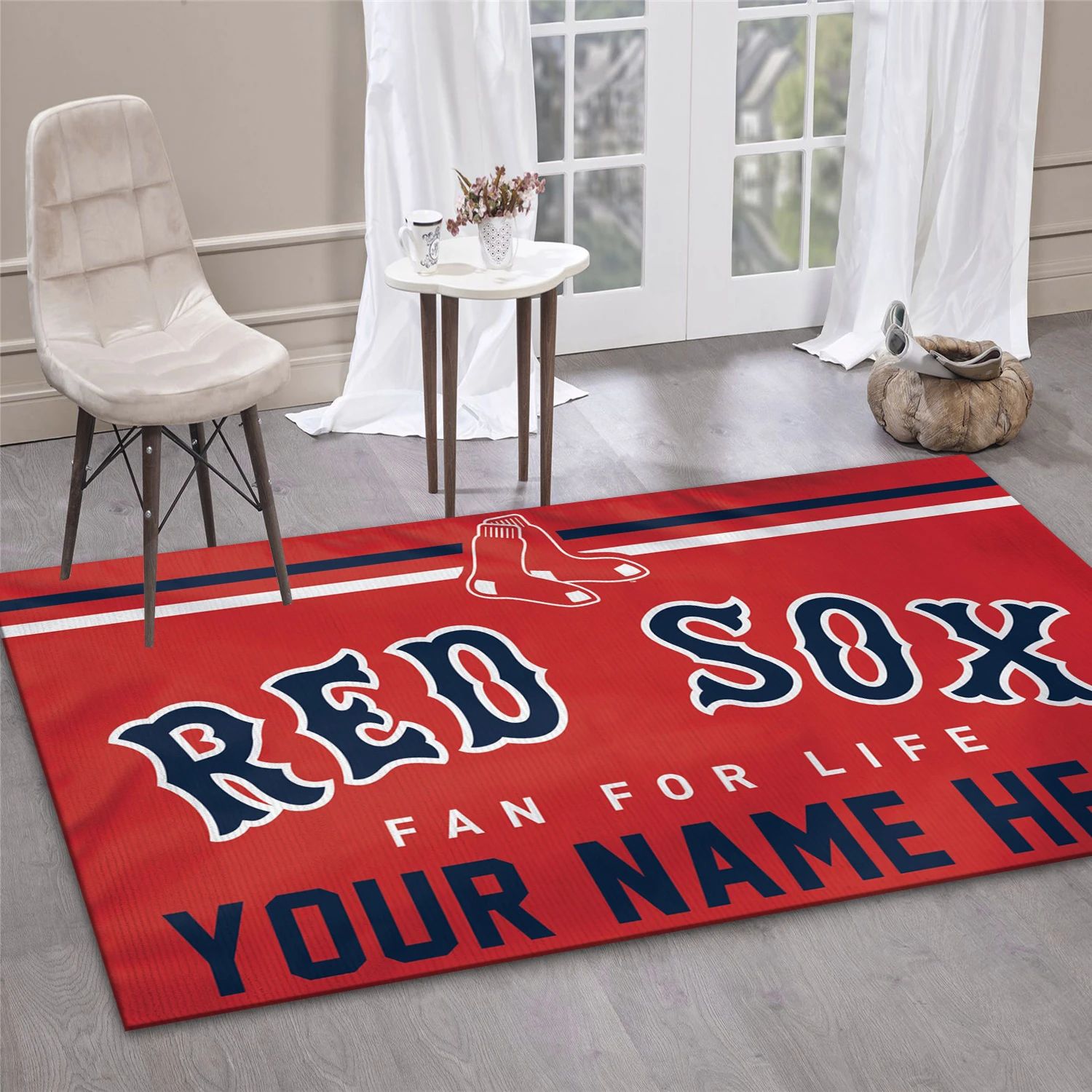 Boston Red Sox Personalized MLB Area Rug, Living Room Rug - Home Decor - Indoor Outdoor Rugs 1