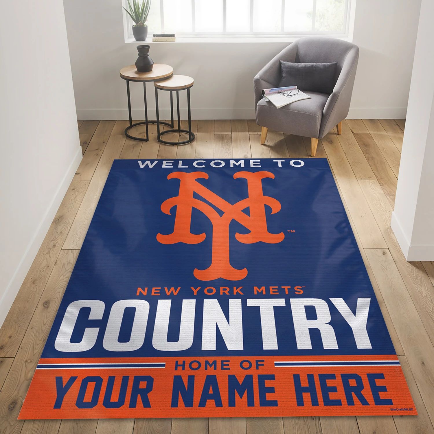 New York Mets Personalized MLB Area Rug, Living Room Rug - Home Decor - Indoor Outdoor Rugs 1