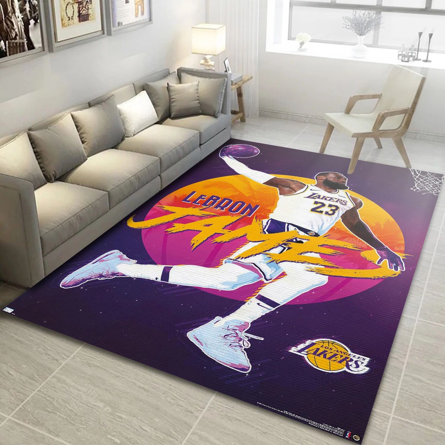 Lebron James Los Angeles Lakers NBA Area Rug For Christmas, Living Room Rug - Room Decor - Indoor Outdoor Rugs 1