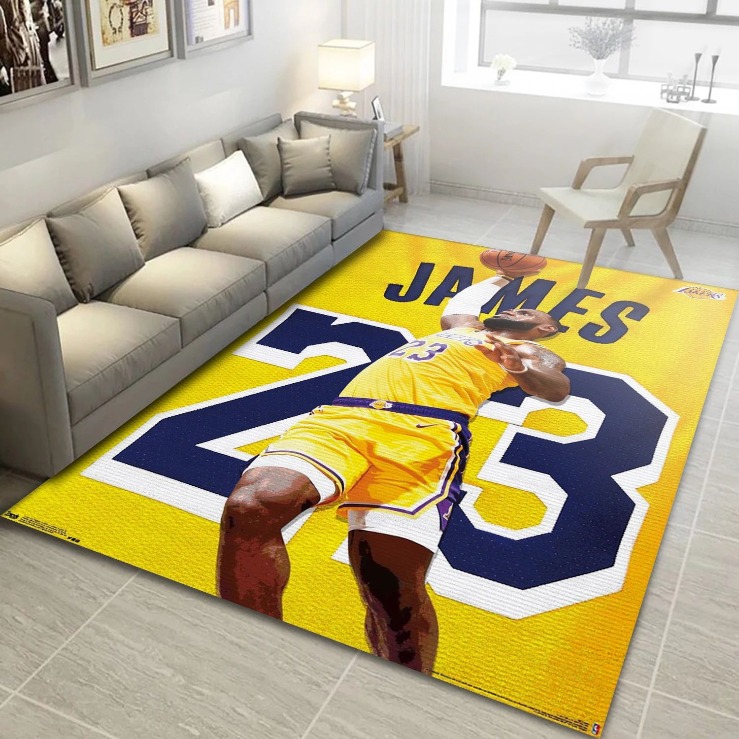 Lebron James Los Angeles Lakers NBA Area Rug For Christmas, Living Room Rug - Room Decor - Indoor Outdoor Rugs 1