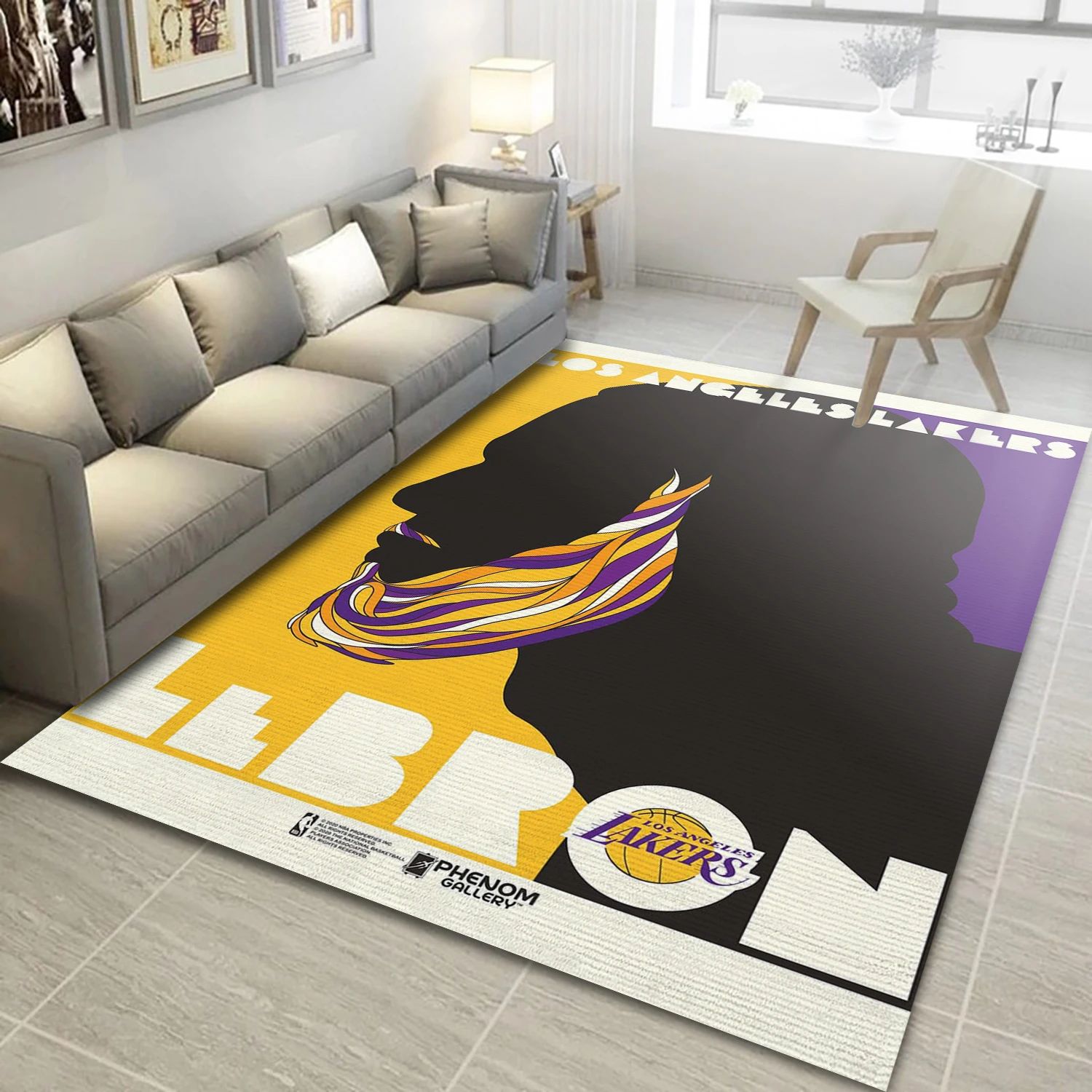 Lebron James Los Angeles Lakers NBA Reangle Area Rug, Living Room Rug - US Decor - Indoor Outdoor Rugs 1